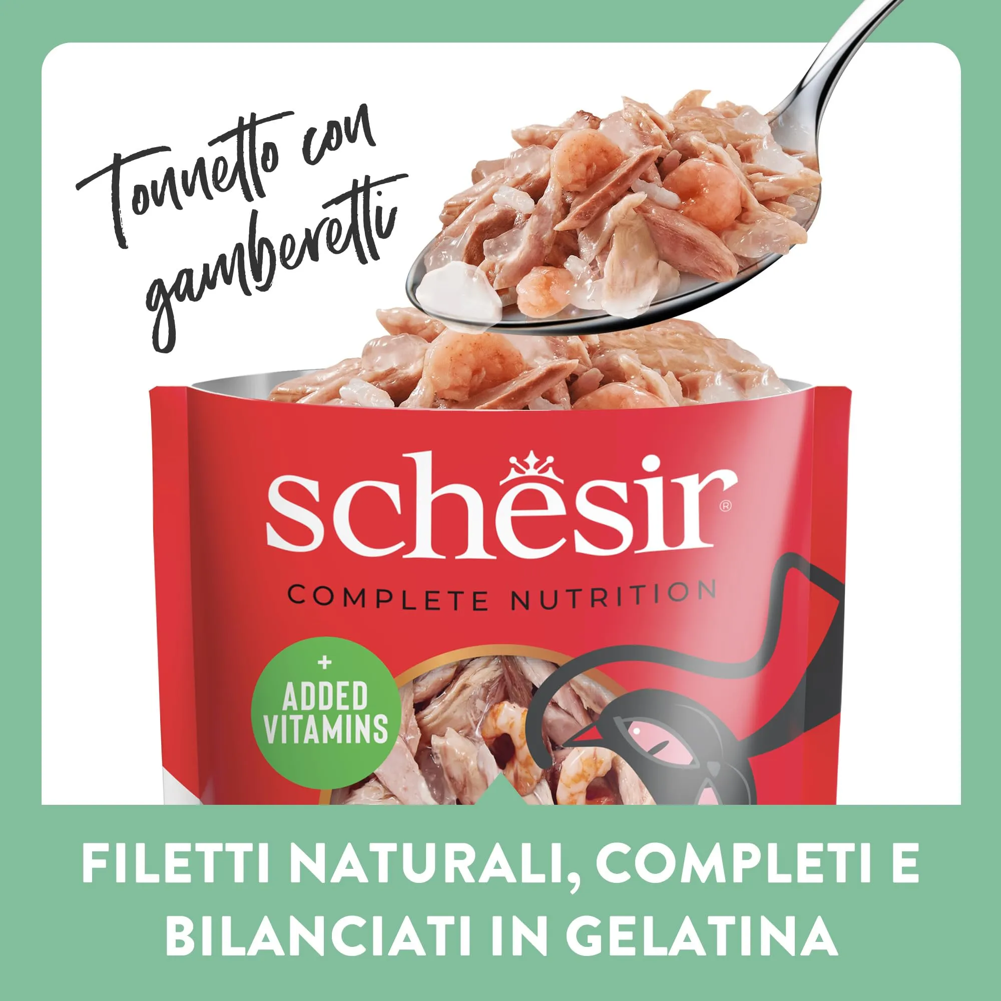 Schesir Tonnetto con Gamberetti in Gelatina, Alimento Umido Completo per Gatti, 6 x 85g - immagine 4