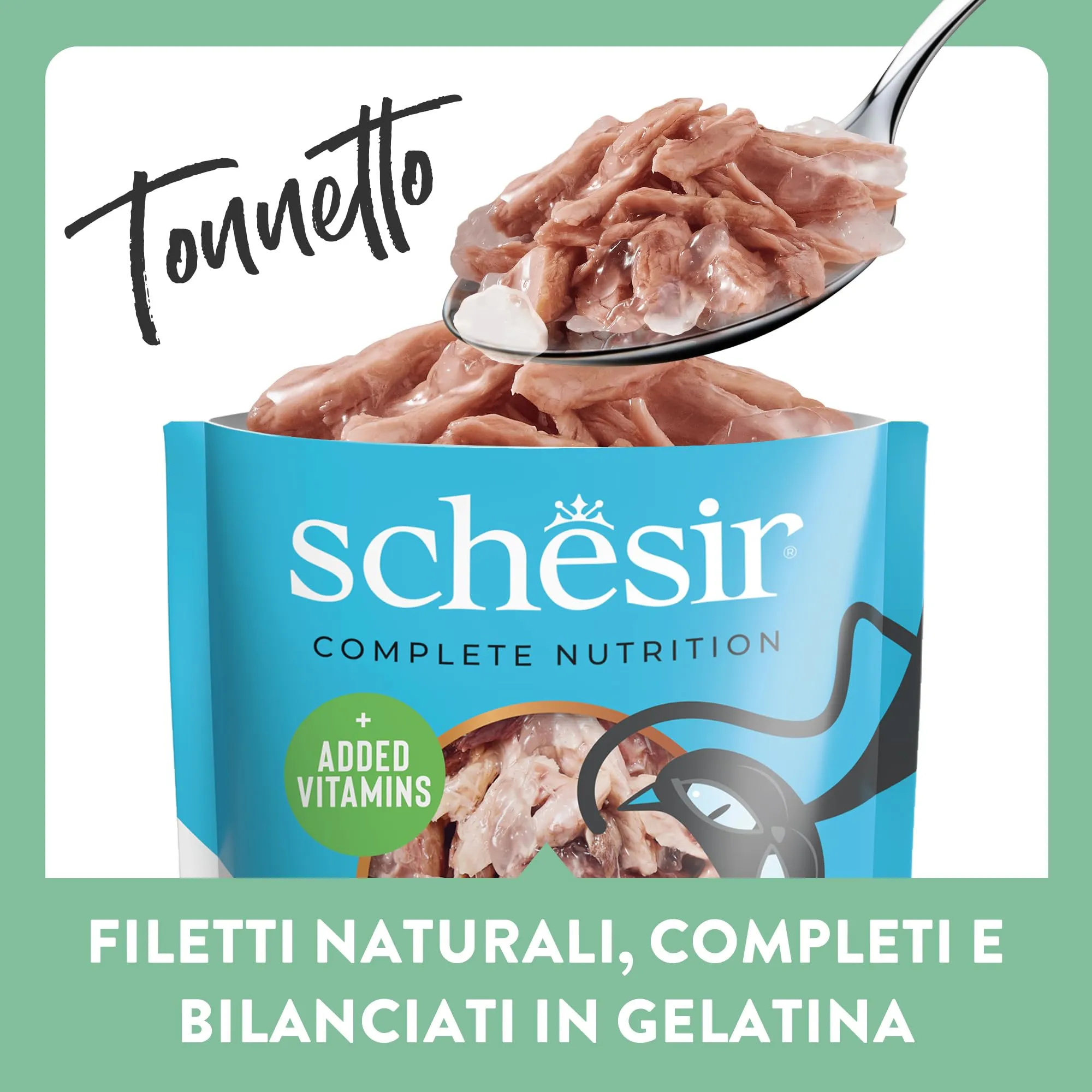 Schesir Filetti di Tonnetto in Gelatina Alimento Umido Completo per Gatti, 6 x 85g - immagine 4