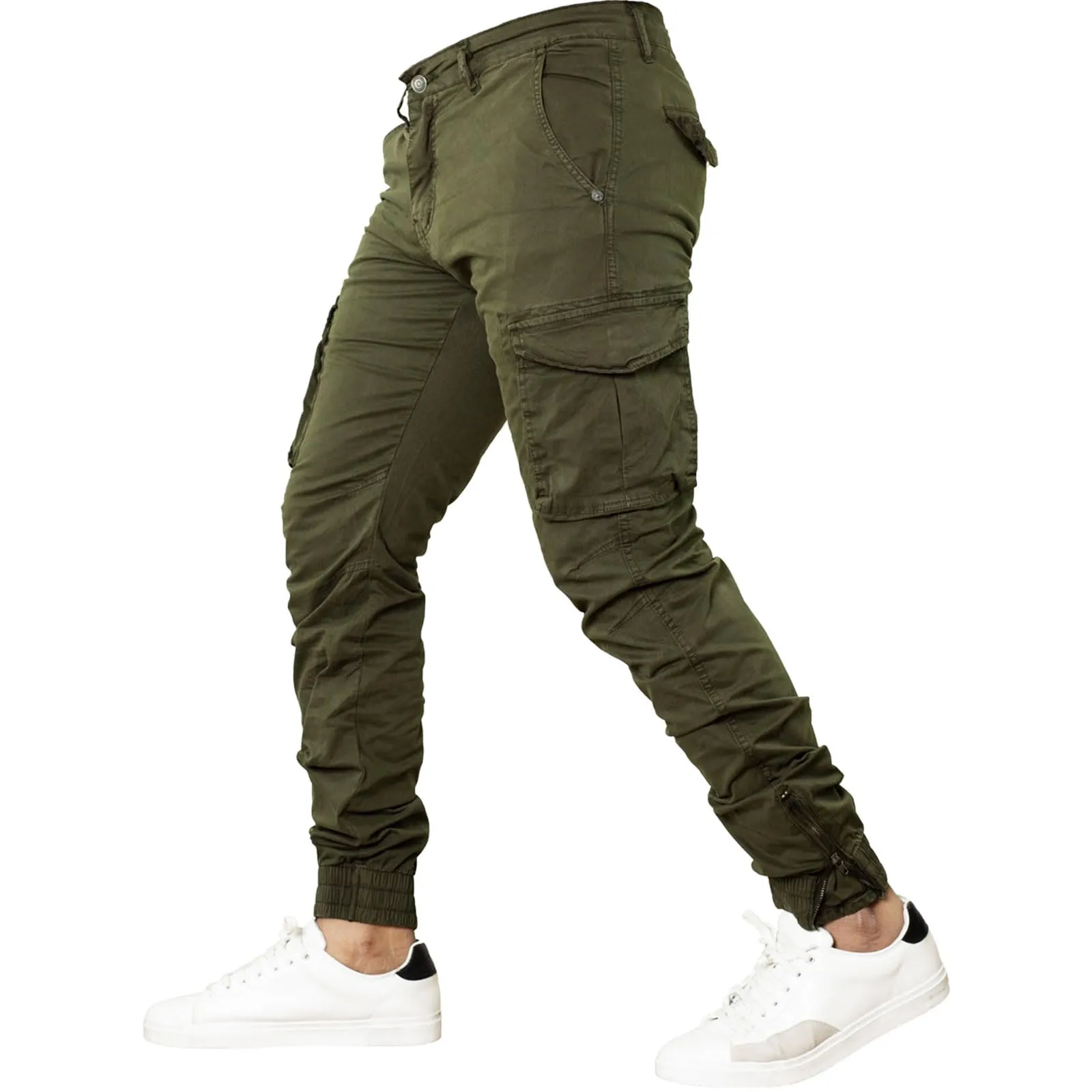 Toocool Pantaloni Cargo Militari Uomo in Cotone G6570 Verde - immagine 2