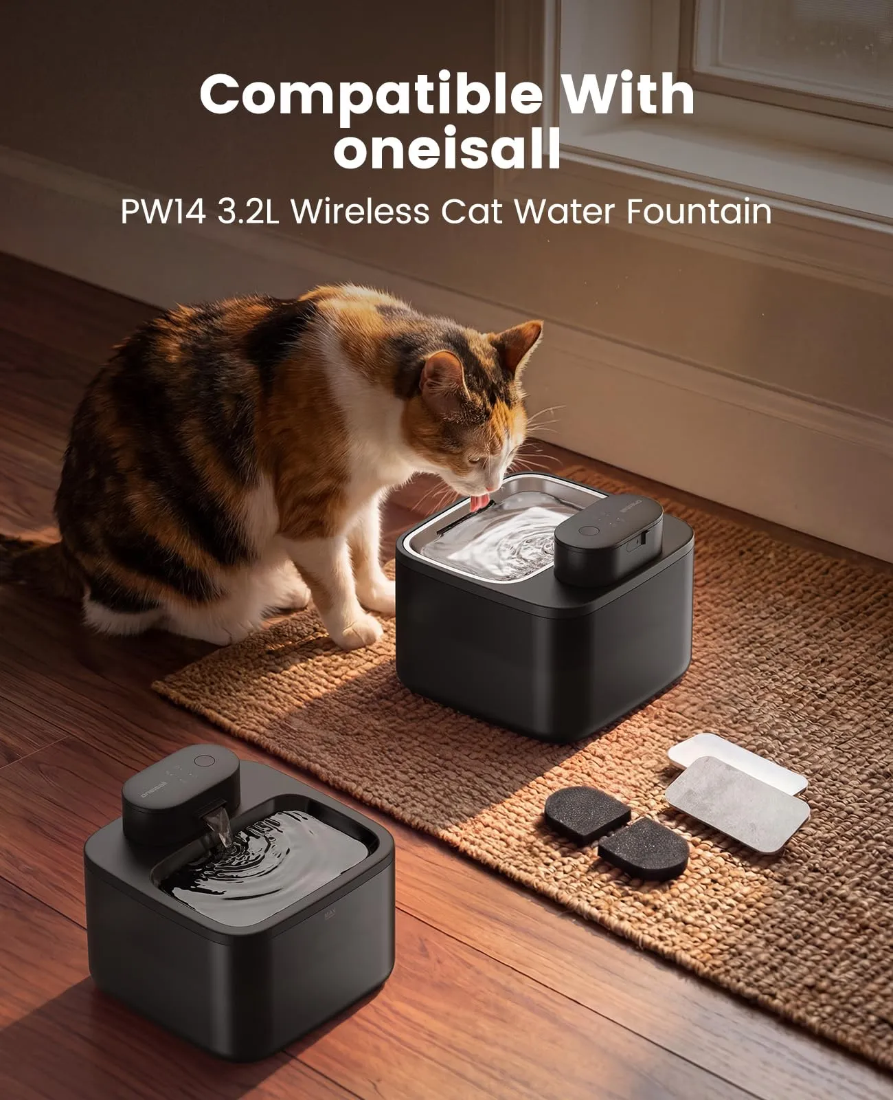 oneisall 8 filtri di ricambio per fontana d'acqua per gatti PW13 - immagine 2