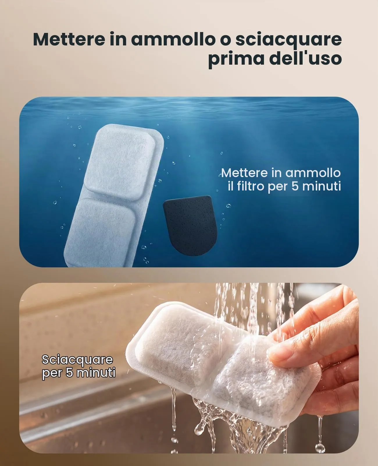 oneisall 8 filtri di ricambio per fontana d'acqua per gatti PW13 - immagine 6