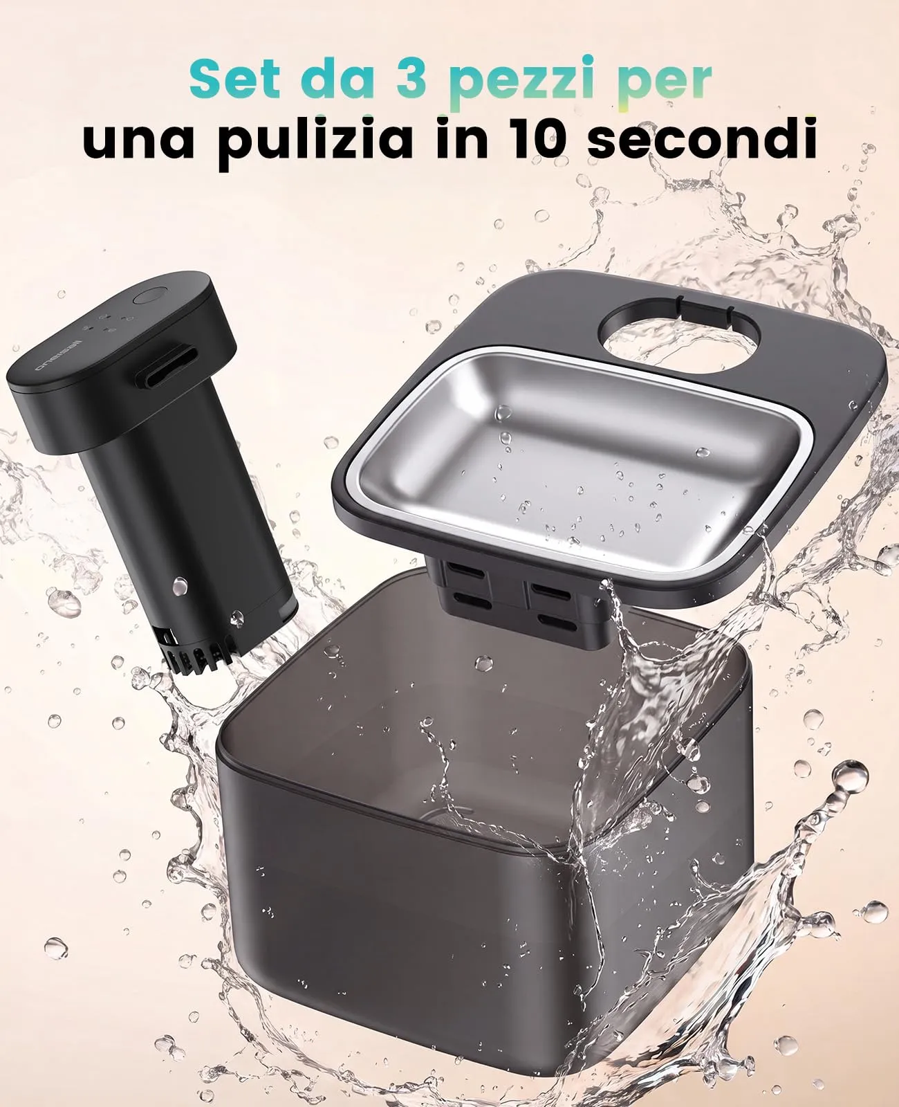 oneisall Fontana per gatti senza fili, 2.2 L, Acciaio inossidabile 304, PP, ABS - immagine 8