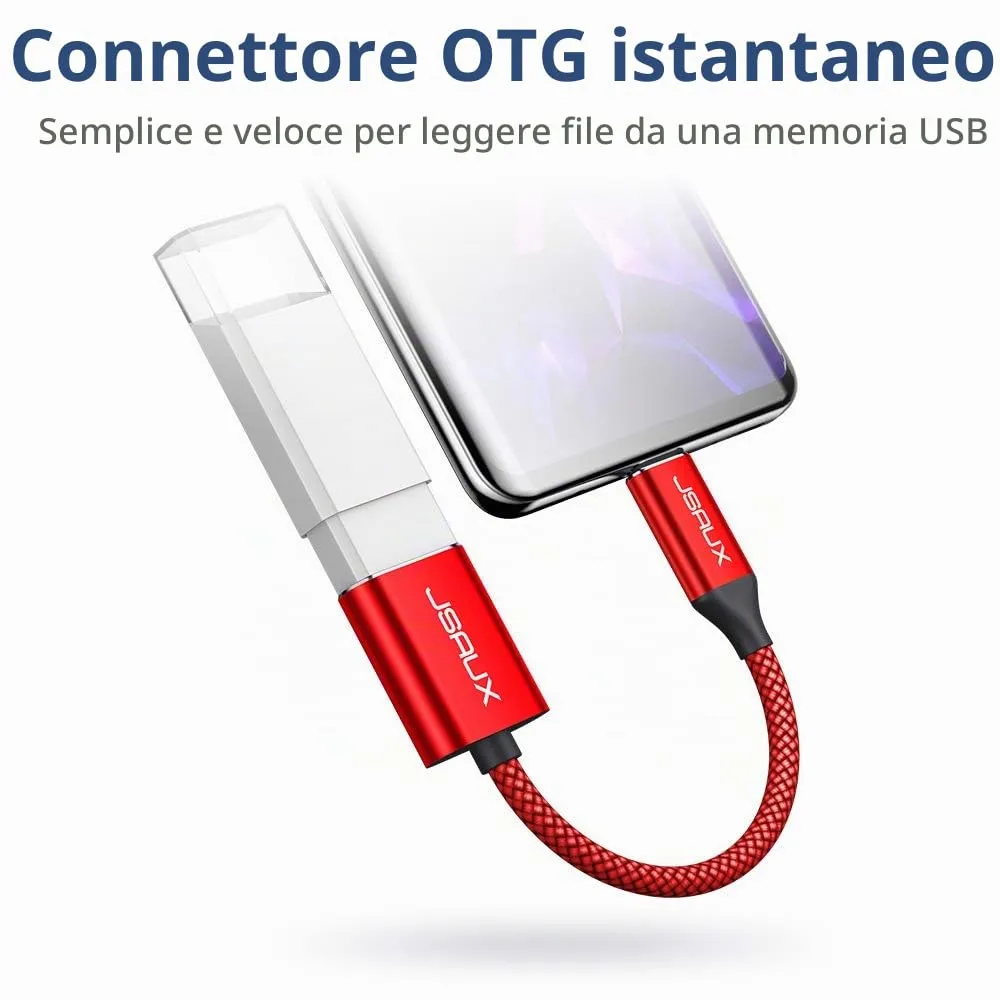 JSAUX Adattatore da USB C a USB 3.1 OTG, Rosso (confezione da 2) - immagine 5