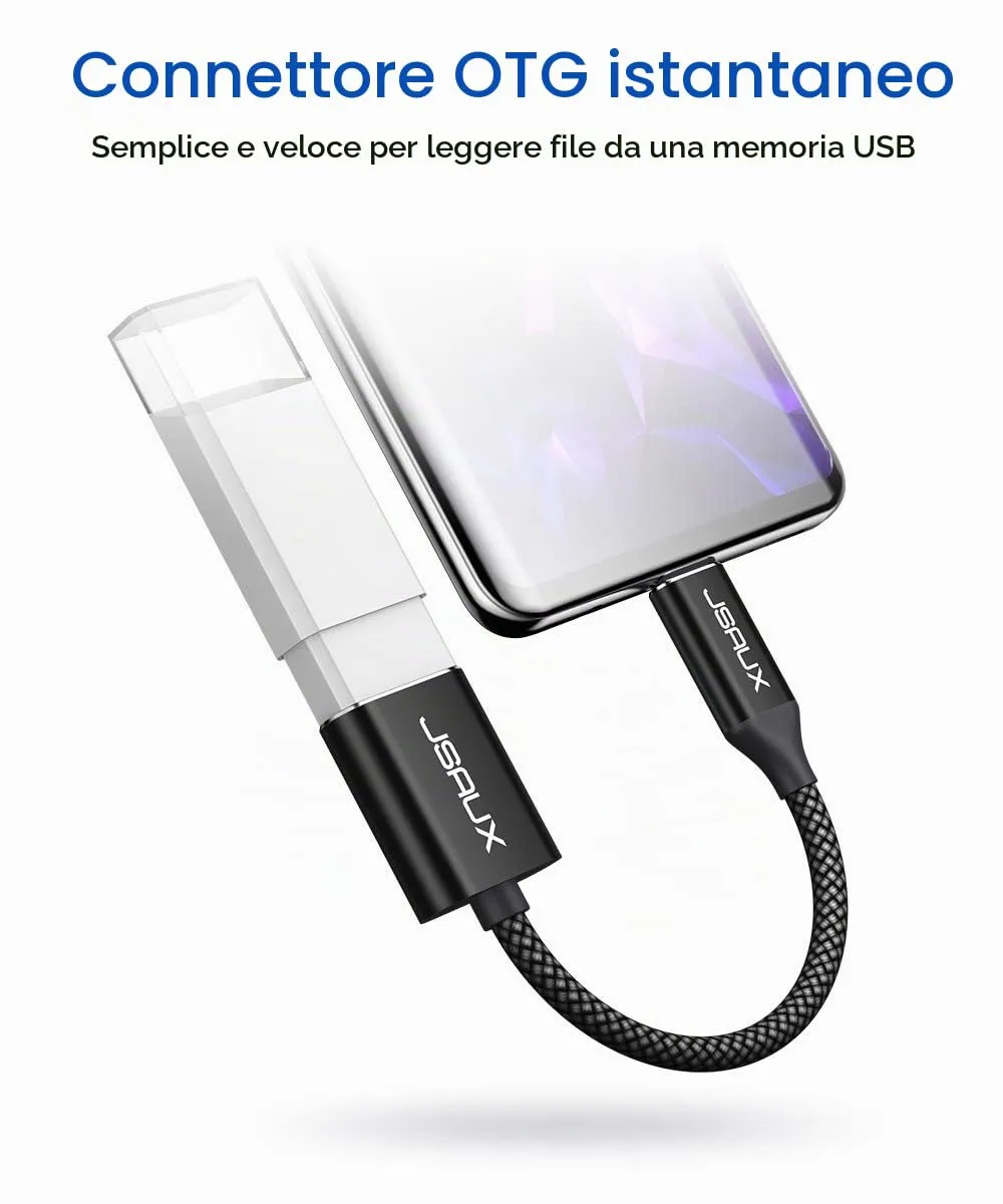 JSAUX Adattatore USB-C a USB 3.1 OTG, Nero (confezione da 2) - immagine 5