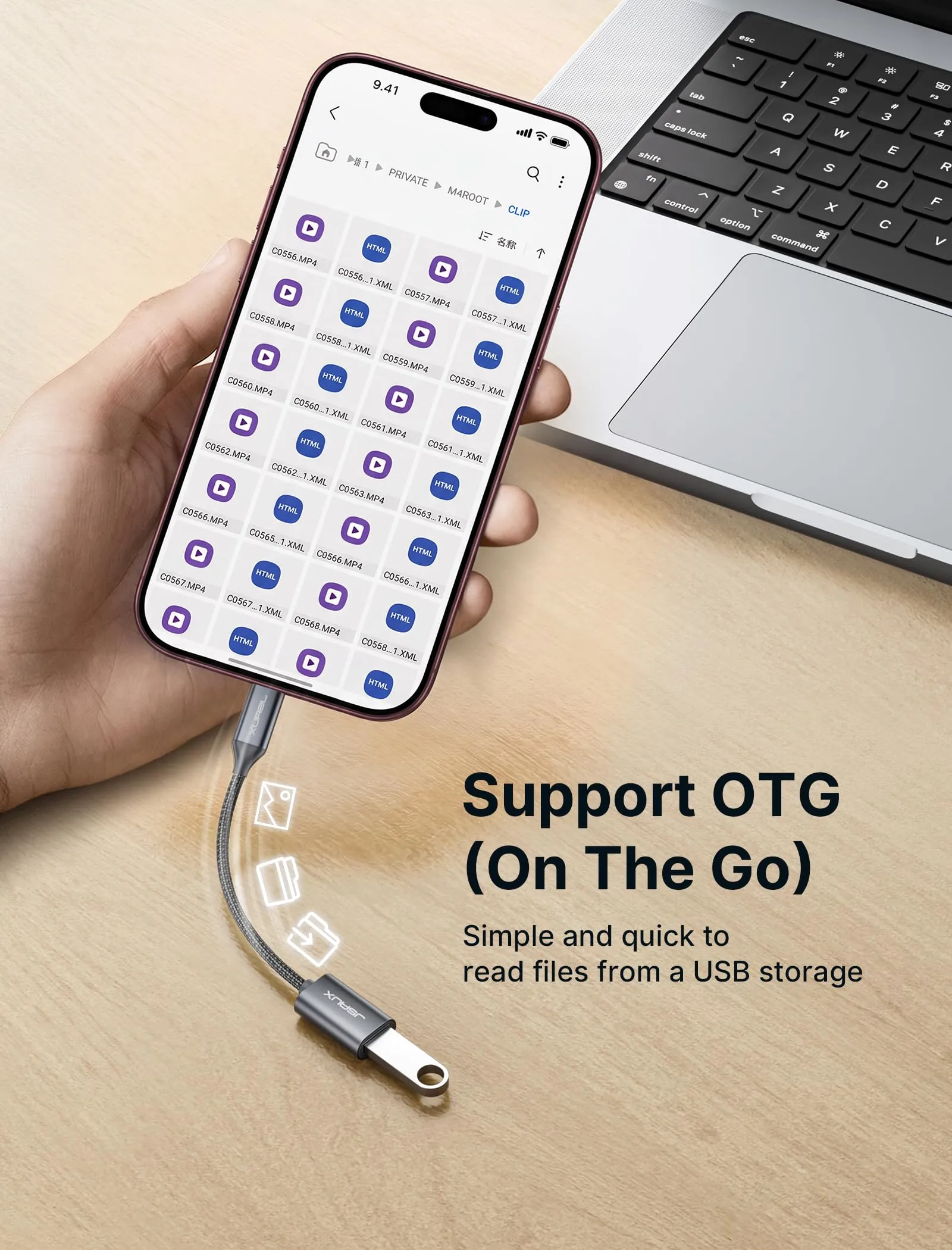 JSAUX Adattatore USB-C a USB 3.0 OTG, Tipo C Maschio a USB Femmina, 2 Pezzi, Grigio - immagine 3
