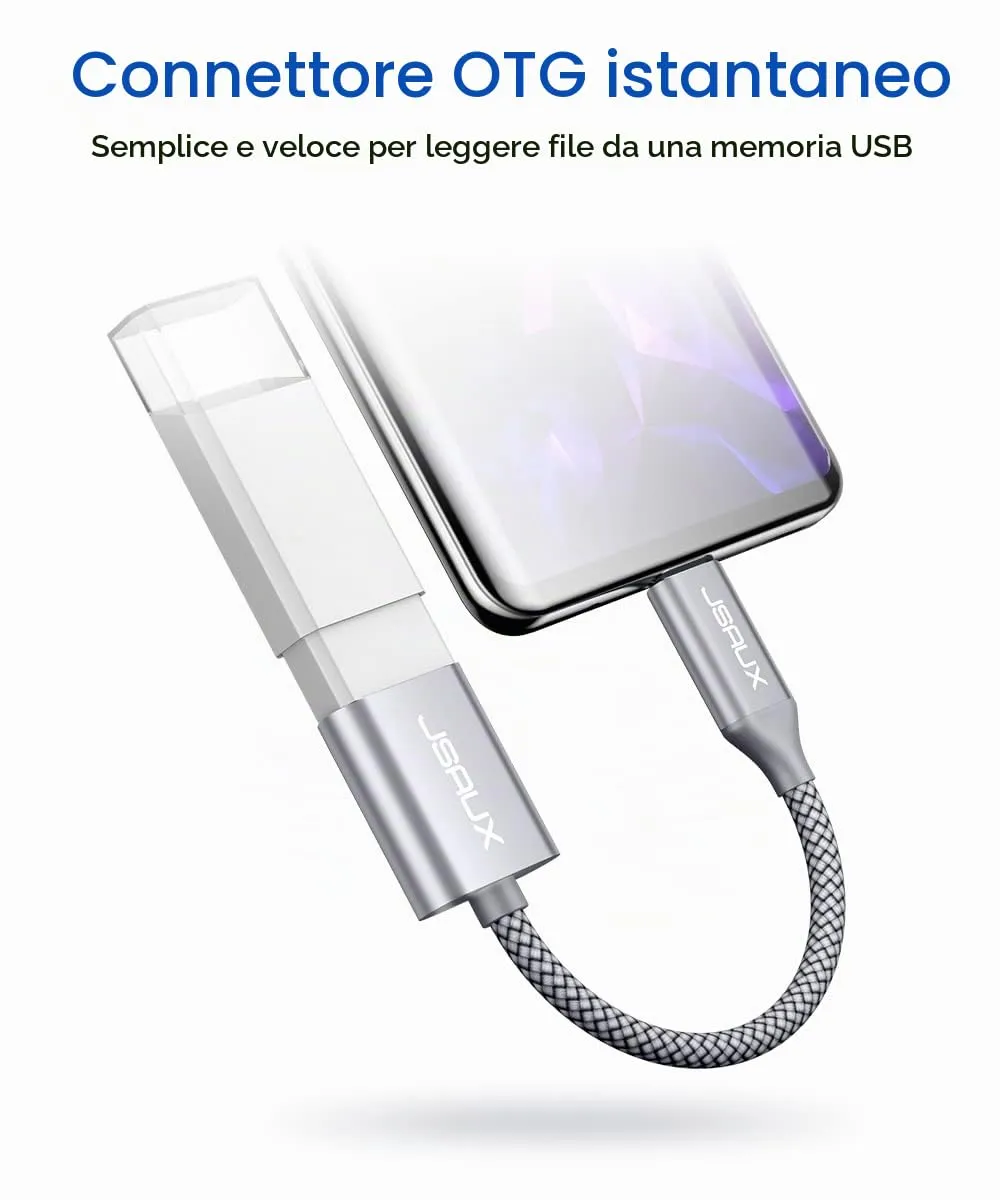 JSAUX Adattatore USB C a USB 3.1 OTG Tipo C [Confezione da 2] per Samsung Galaxy S20 S10 S9 Plus Note 10 A5 2017, Huawei P30 P20 Lite Mate 30 20 Pro, MacBook Pro 2018 - immagine 5