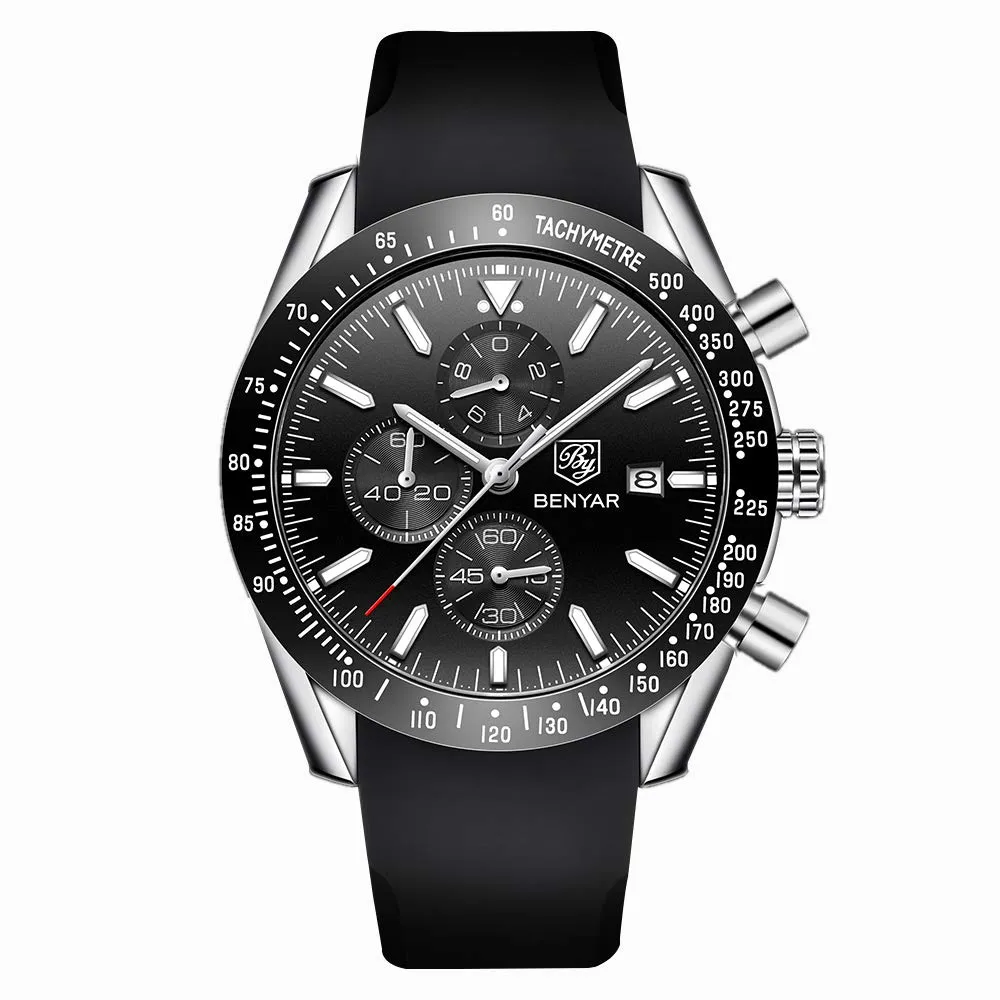 Benyar BY-5140 Orologio da Uomo Cronografo Analogico al Quarzo Impermeabile - immagine 2