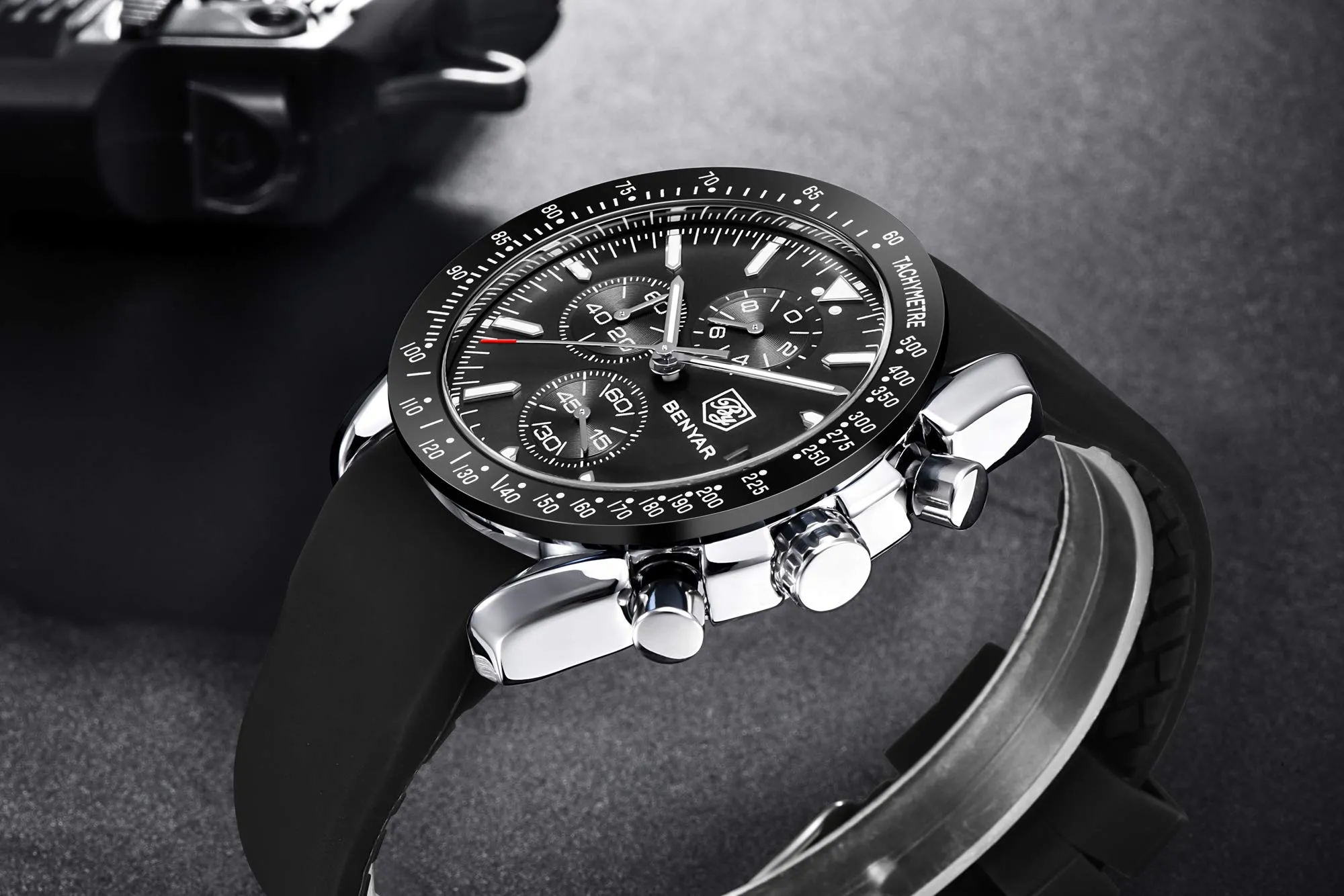 Benyar BY-5140 Orologio da Uomo Cronografo Analogico al Quarzo Impermeabile - immagine 6