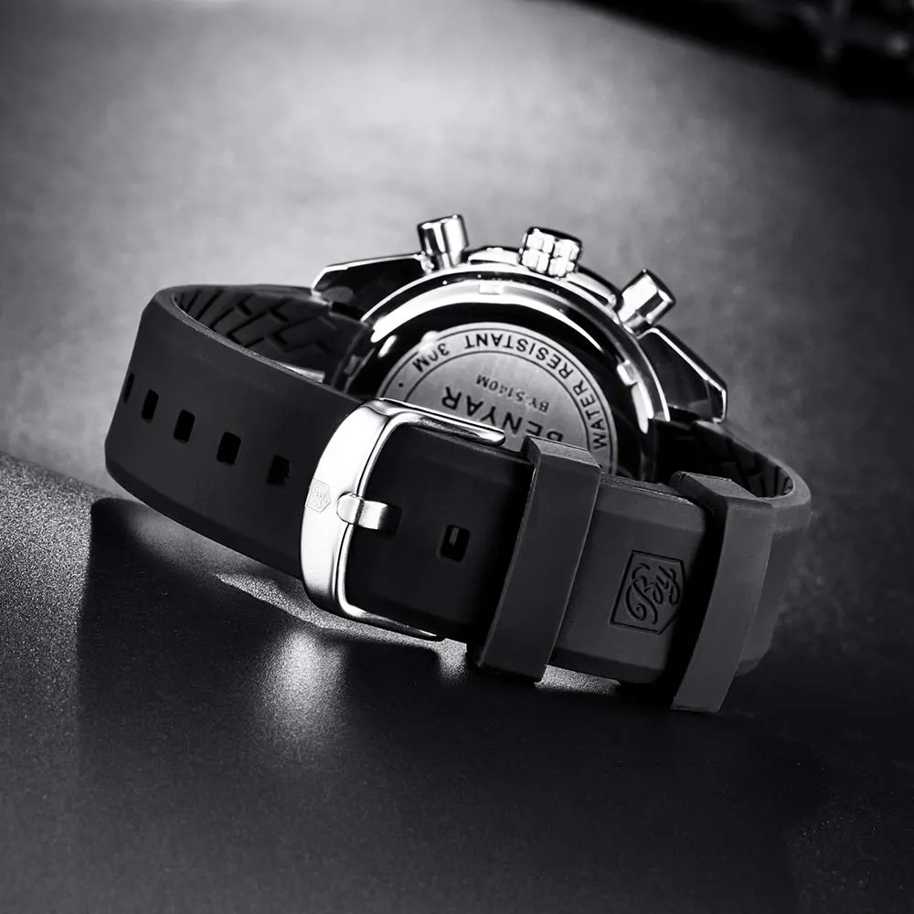 Benyar BY-5140 Orologio da Uomo Cronografo Analogico al Quarzo Impermeabile - immagine 8
