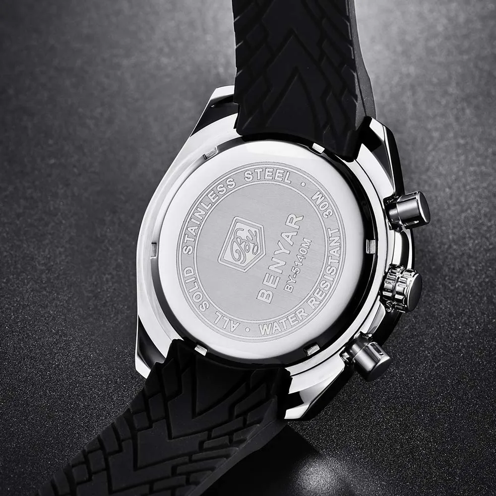 Benyar BY-5140 Orologio da Uomo Cronografo Analogico al Quarzo Impermeabile - immagine 9