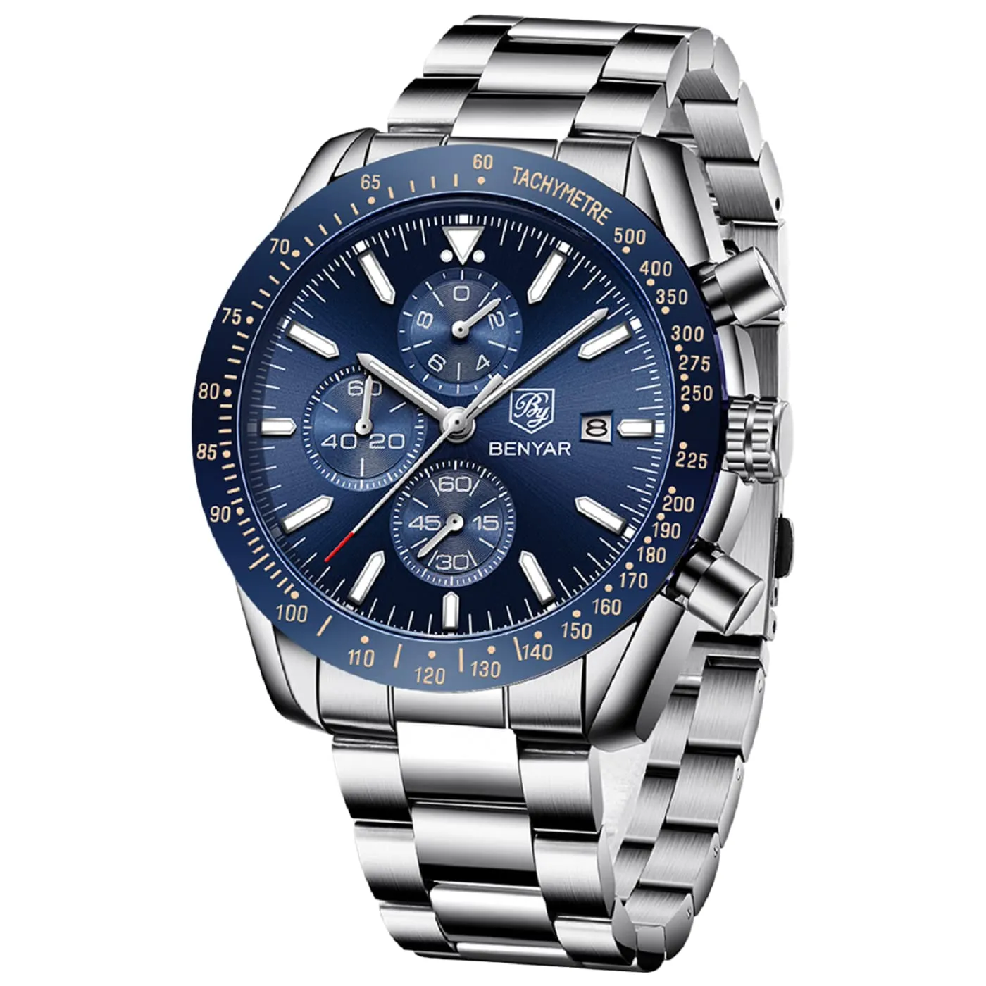 BENYAR Orologio da Uomo Cronografo Analogico al Quarzo BY-5140, Blu - immagine 1