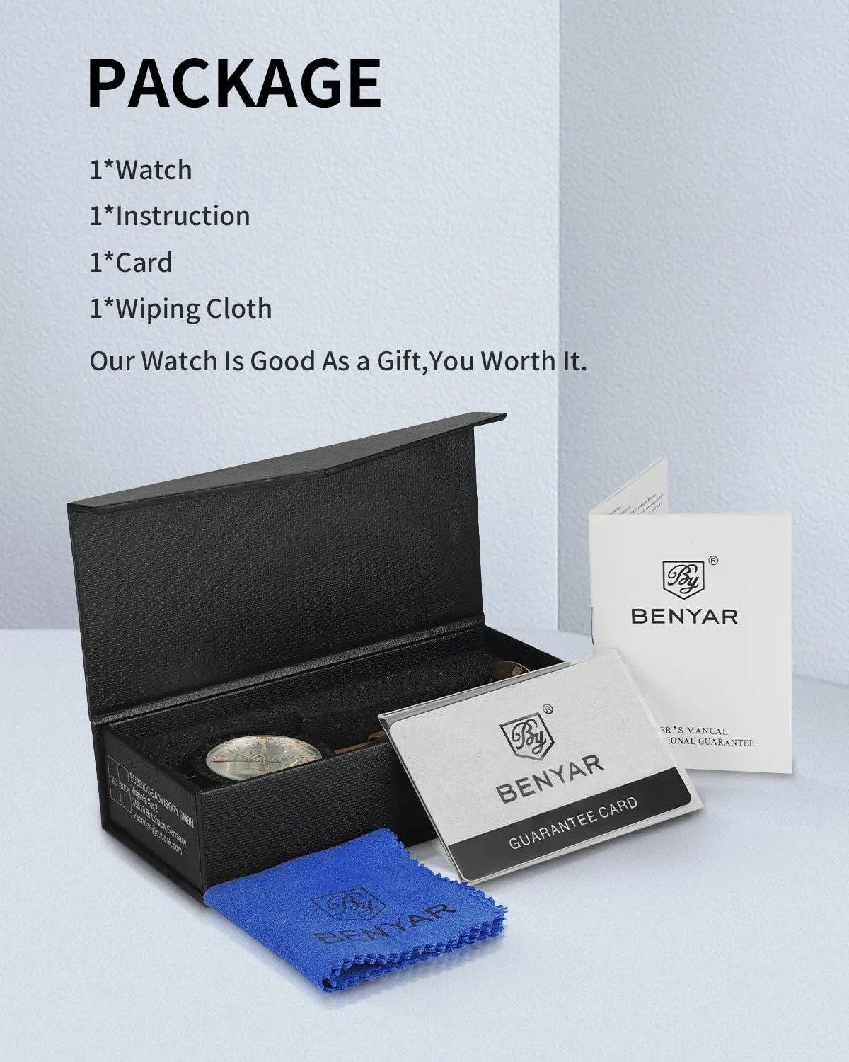 Benyar BY-5140 Orologio da Uomo Cronografo Analogico in Pelle - immagine 8