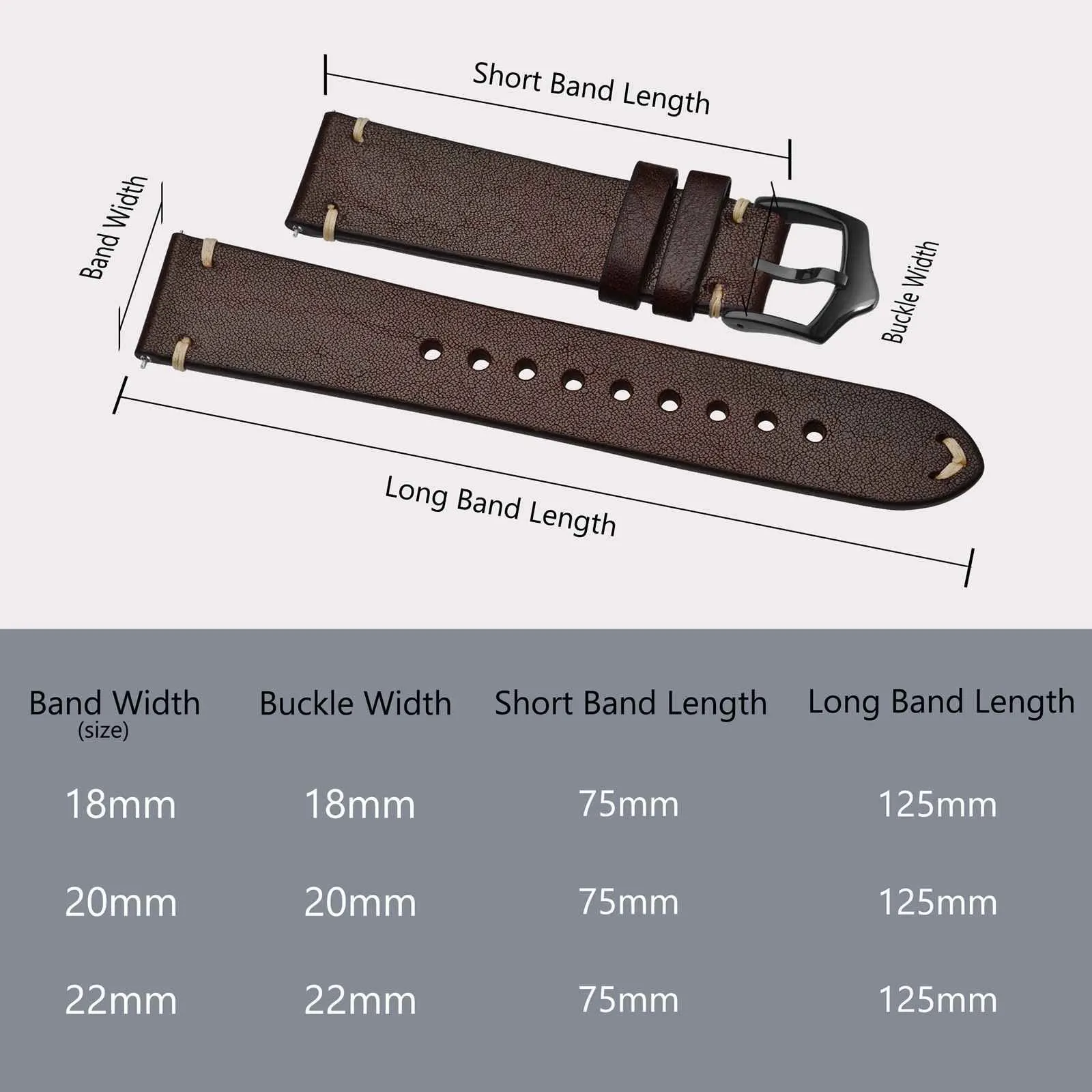 BISONSTRAP Cinturino in Pelle per Orologio Uomo, Sgancio Rapido, 18mm, Marrone Caffè con Fibbia Nera - immagine 9