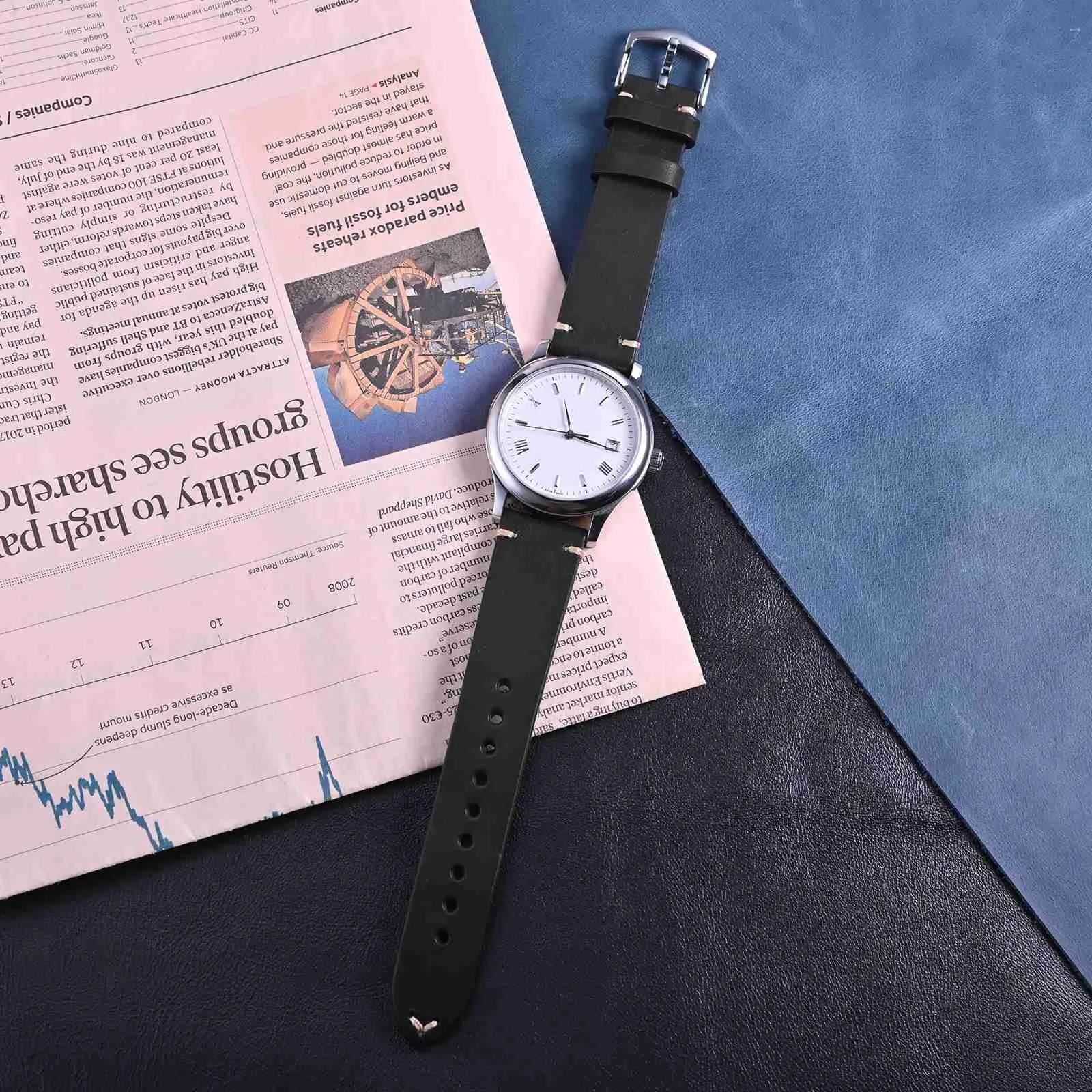 BISONSTRAP Cinturino in Pelle per Orologi da Uomo, Sgancio Rapido, 19mm, Nero con Fibbia Nera - immagine 8