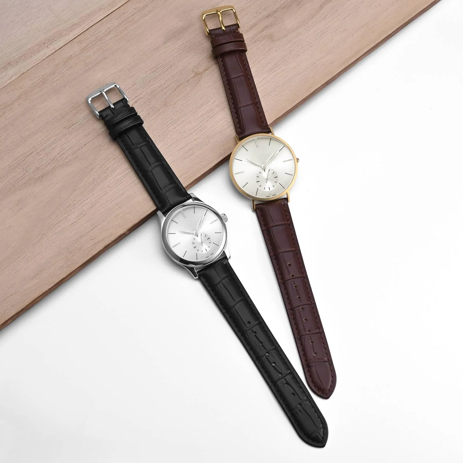 BISONSTRAP Cinturino per Orologi in Pelle Goffrata Alligatore, 22mm, Nero con Fibbia Nera - immagine 7