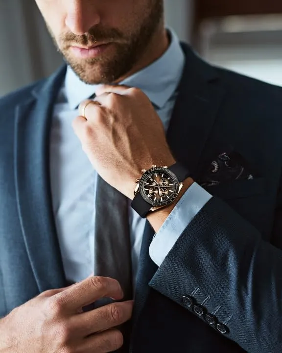 Benyar 5140 Orologio da Uomo Cronografo Analogico al Quarzo, Marrone Oro-2 - immagine 2