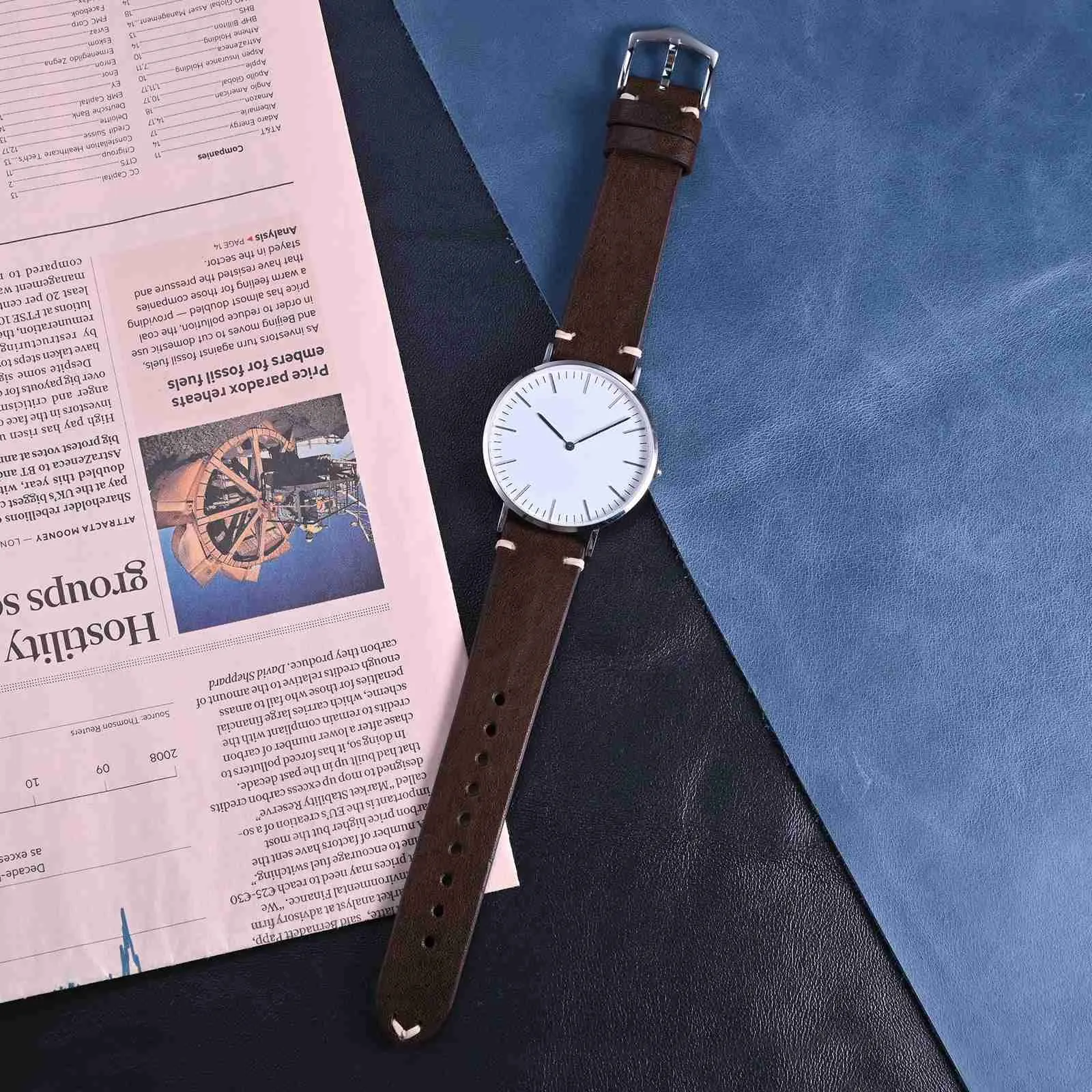 BISONSTRAP Cinturino in Pelle per Orologio da Uomo, Sgancio Rapido, 23mm, Marrone Caffè con Fibbia Argento - immagine 8