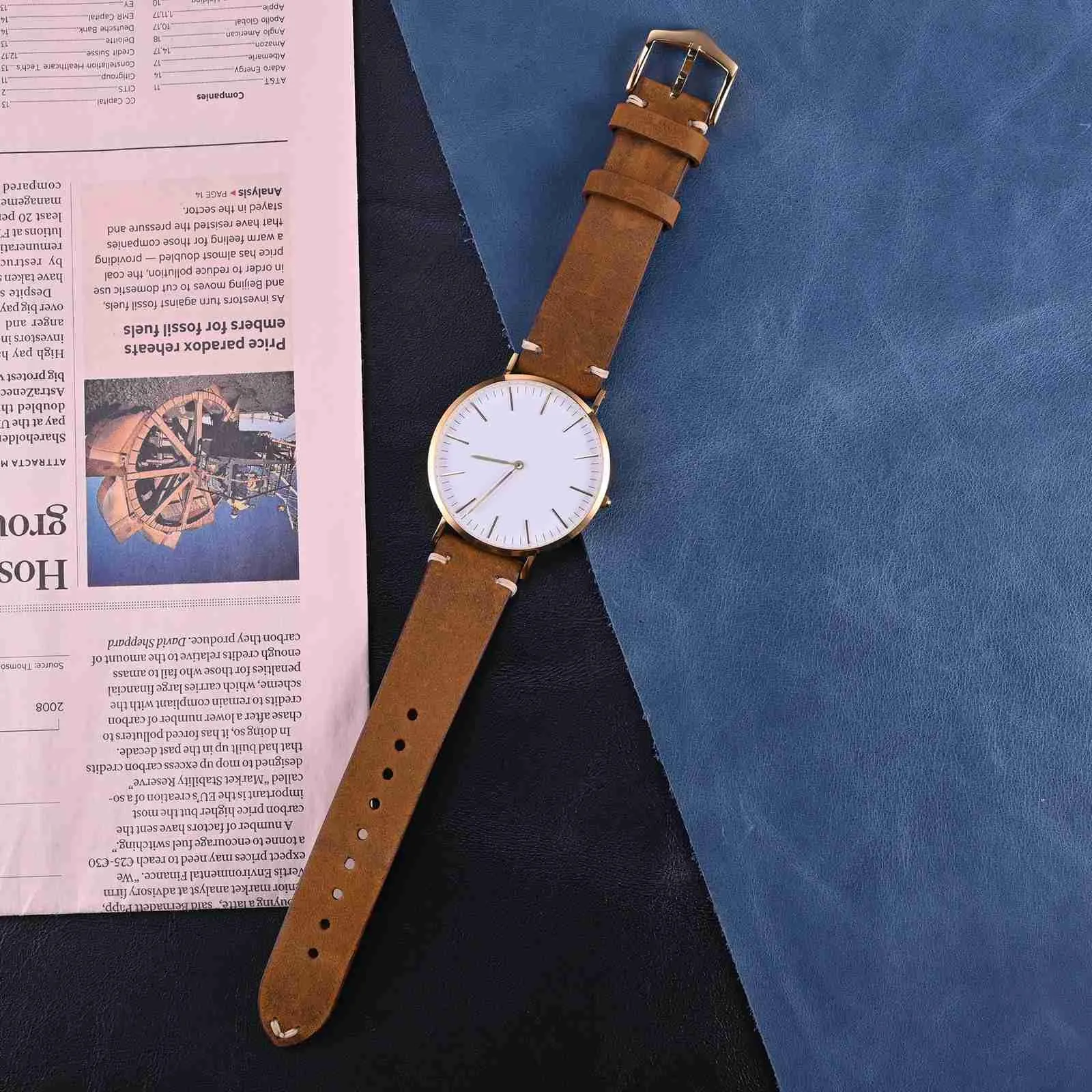 BISONSTRAP Cinturino in Pelle per Orologio da Uomo, Sgancio Rapido, 24mm, Marrone Sella con Fibbia Nera - immagine 8