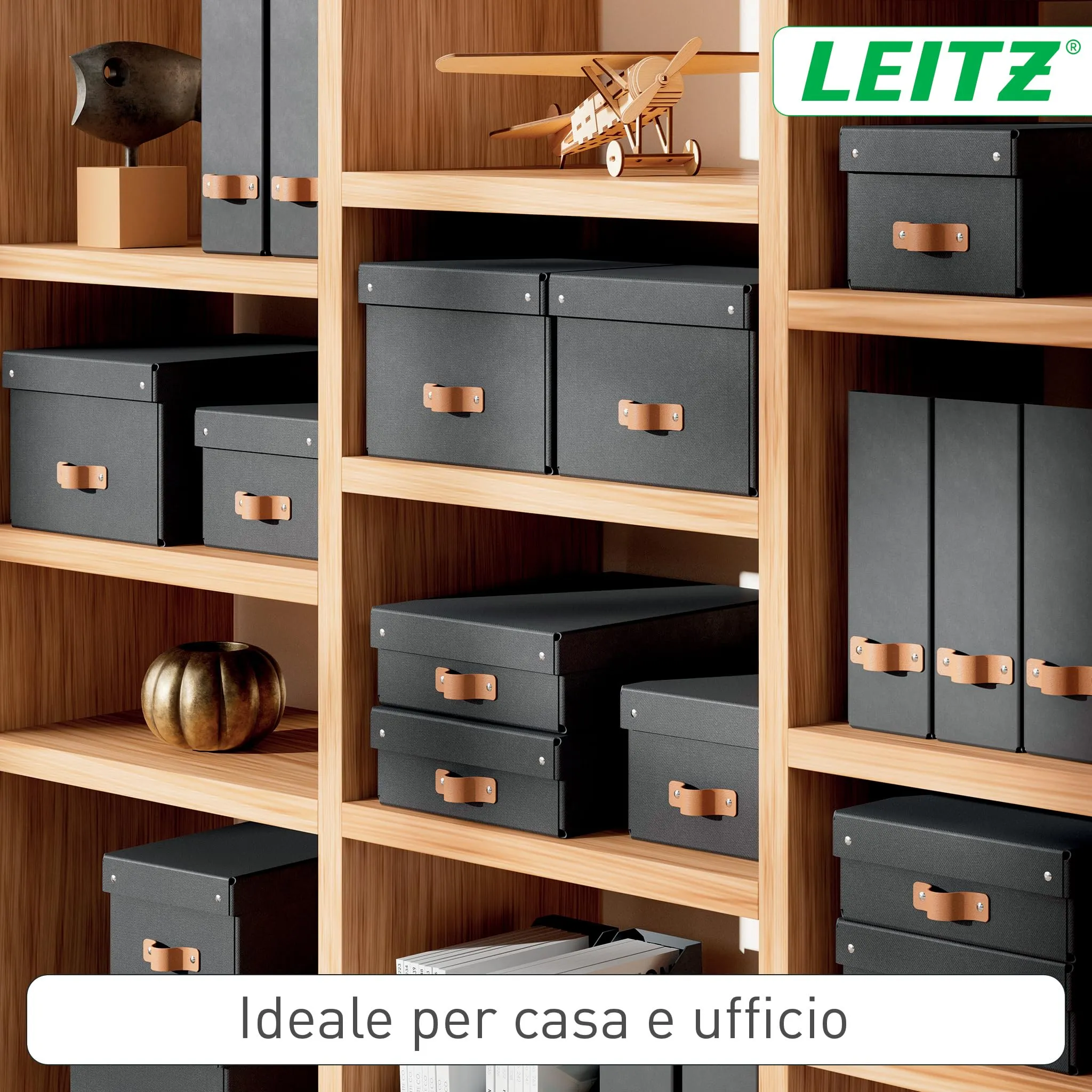 Leitz Puro Set di 2 Portariviste A4, 10 x 26 x 31 cm, Antracite - immagine 2