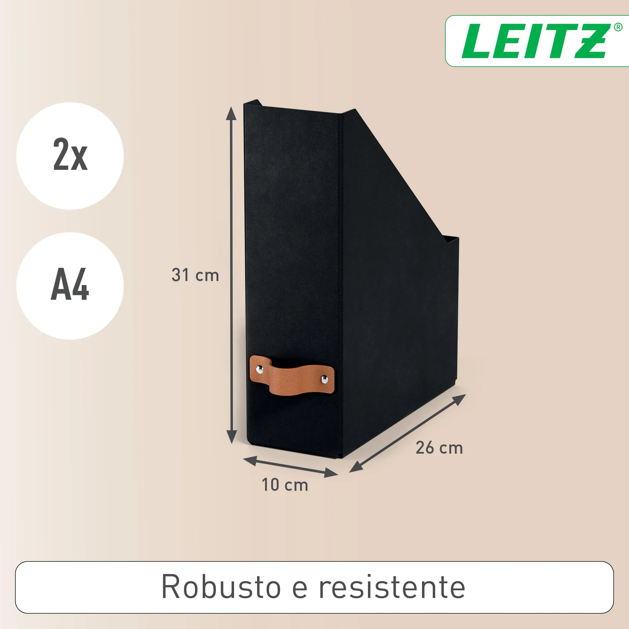 Leitz Puro Set di 2 Portariviste A4, 10 x 26 x 31 cm, Antracite - immagine 4