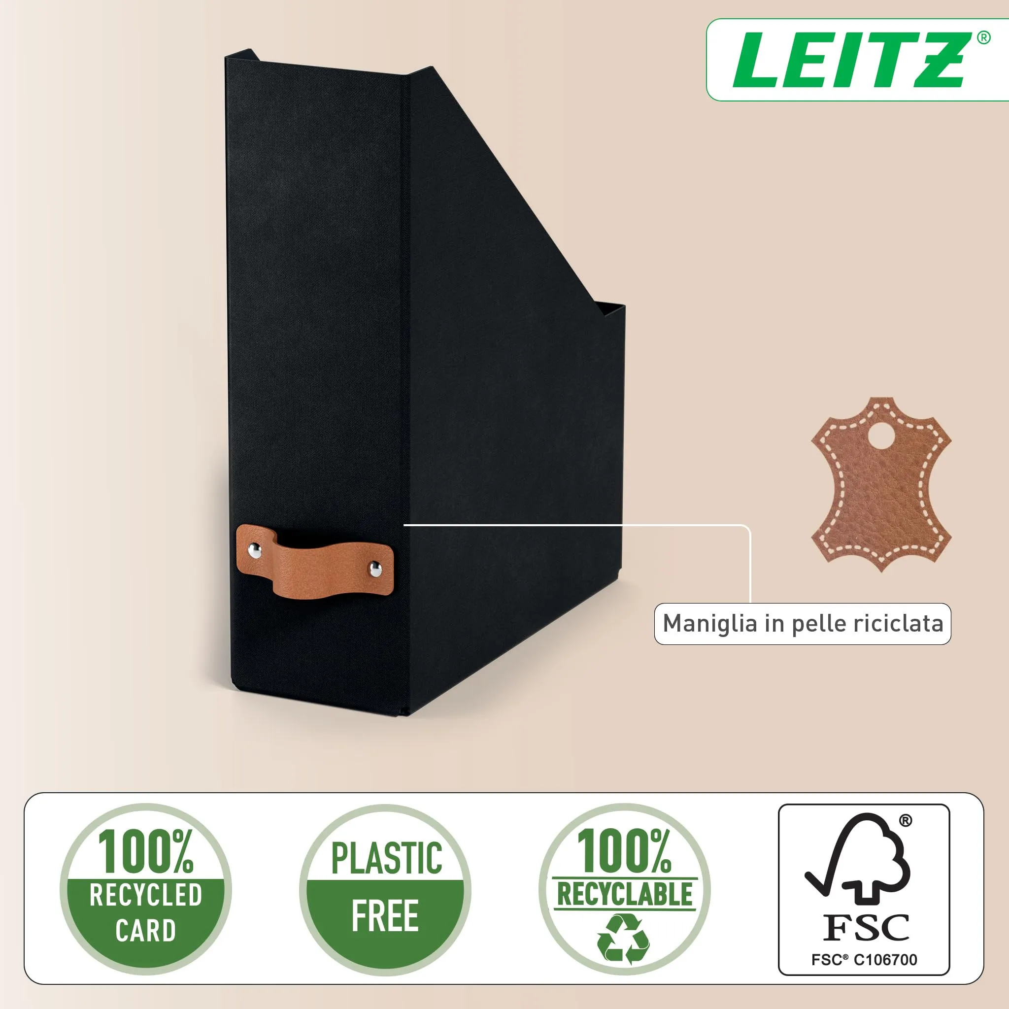 Leitz Puro Set di 2 Portariviste A4, 10 x 26 x 31 cm, Antracite - immagine 5