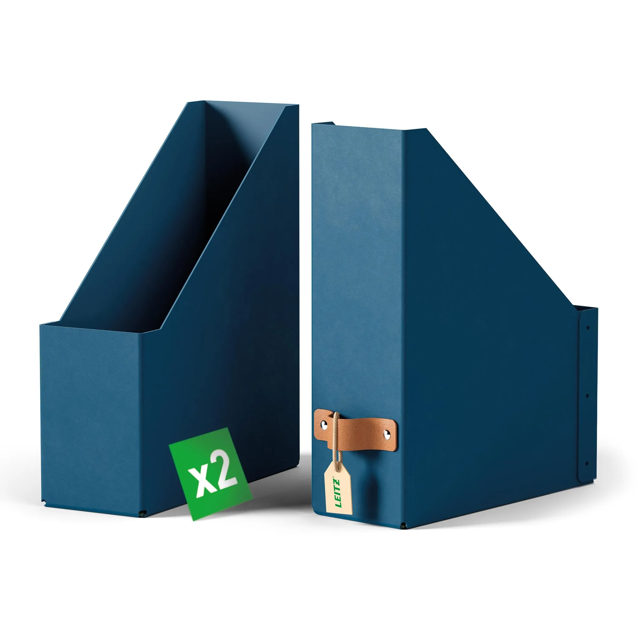 Leitz Puro Set di 2 Portariviste A4, 10 x 26 x 31 cm, Blu Marino - immagine 1