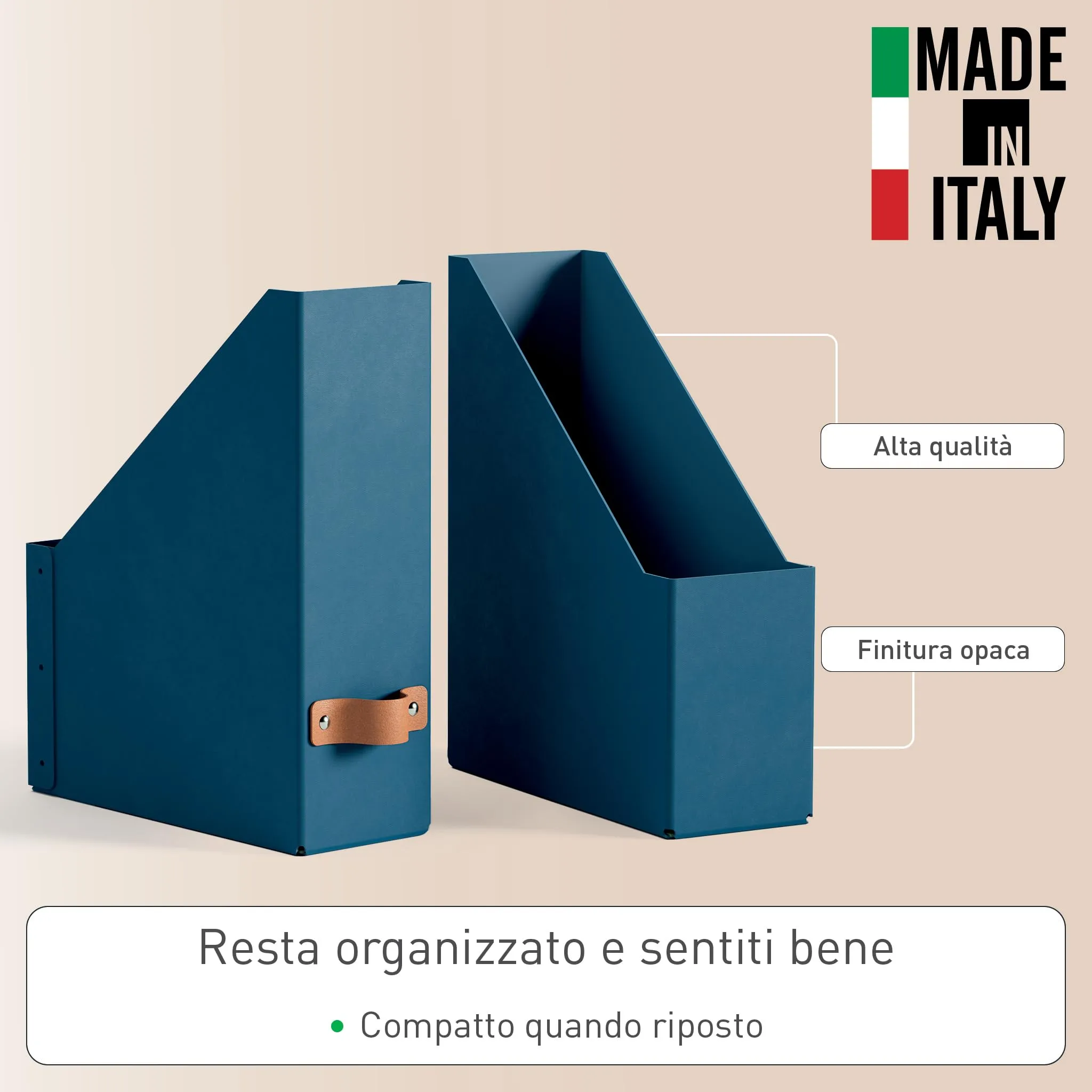 Leitz Puro Set di 2 Portariviste A4, 10 x 26 x 31 cm, Blu Marino - immagine 3