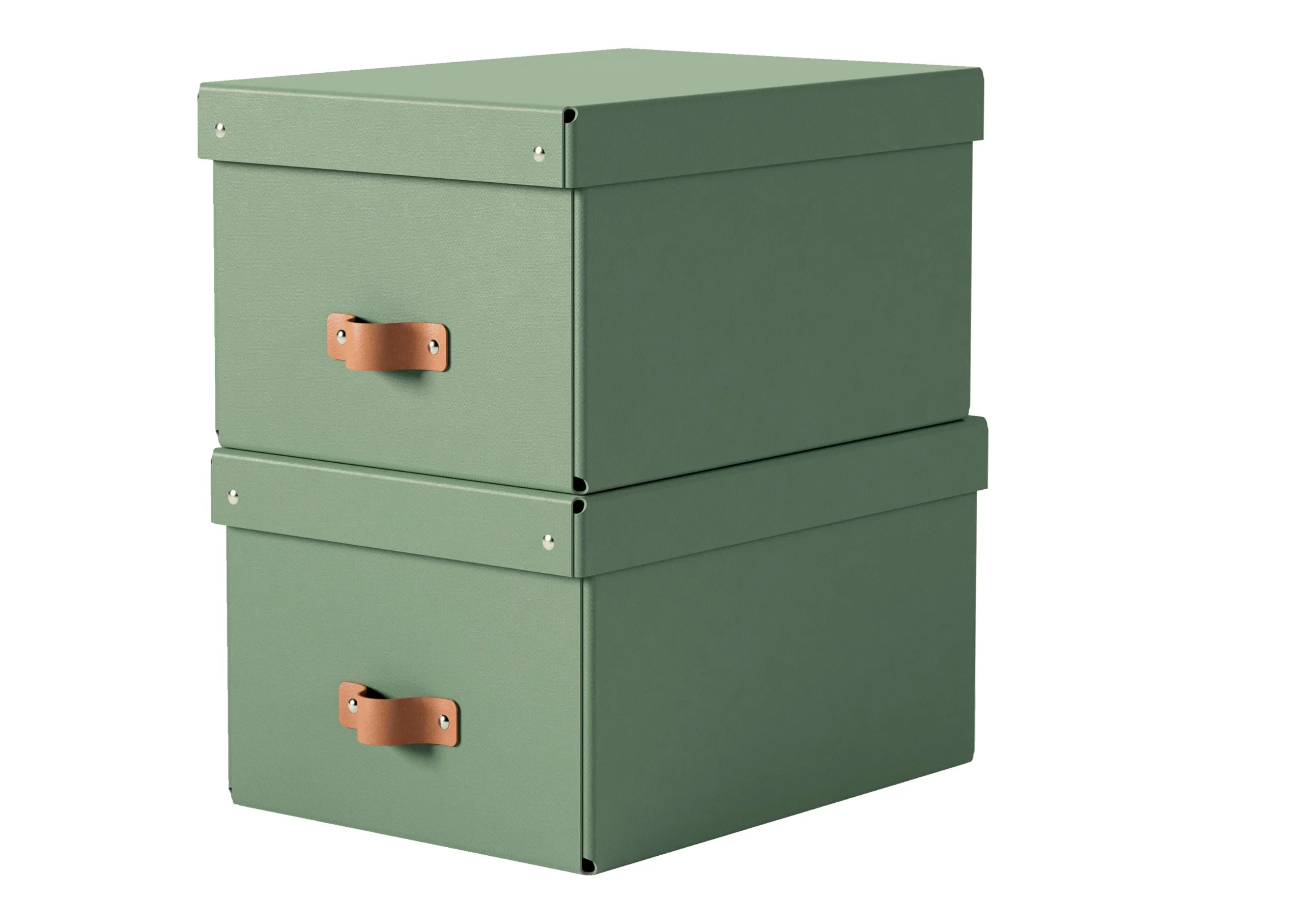 Leitz Puro Set di 2 Scatole Portaoggetti Medie con Coperchio, 17 Litri, 27 x 37 x 20 cm, Verde Malva - immagine 2