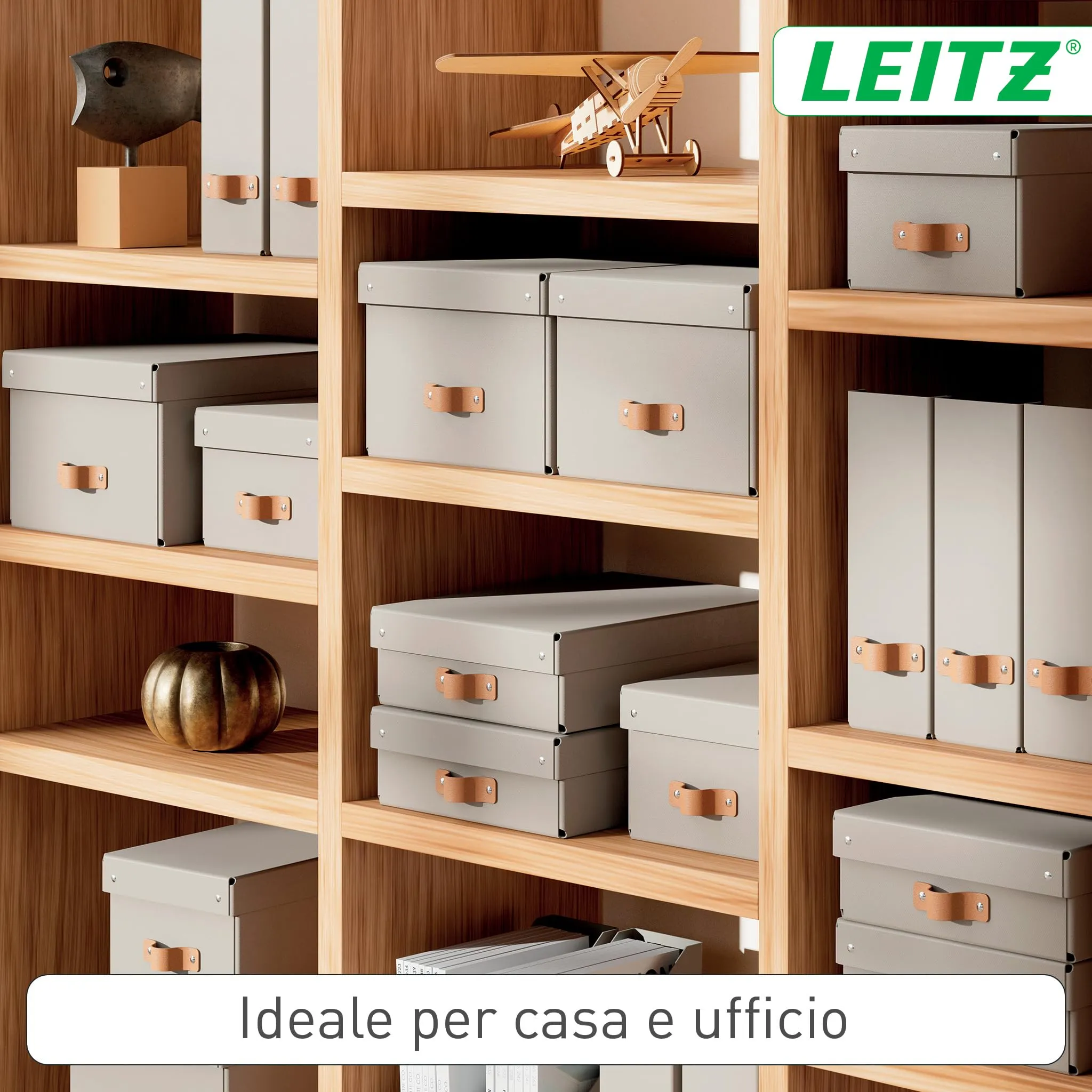 Leitz Puro Portariviste A4, Set di 2, Tortora, 10 x 26 x 31 cm - immagine 2