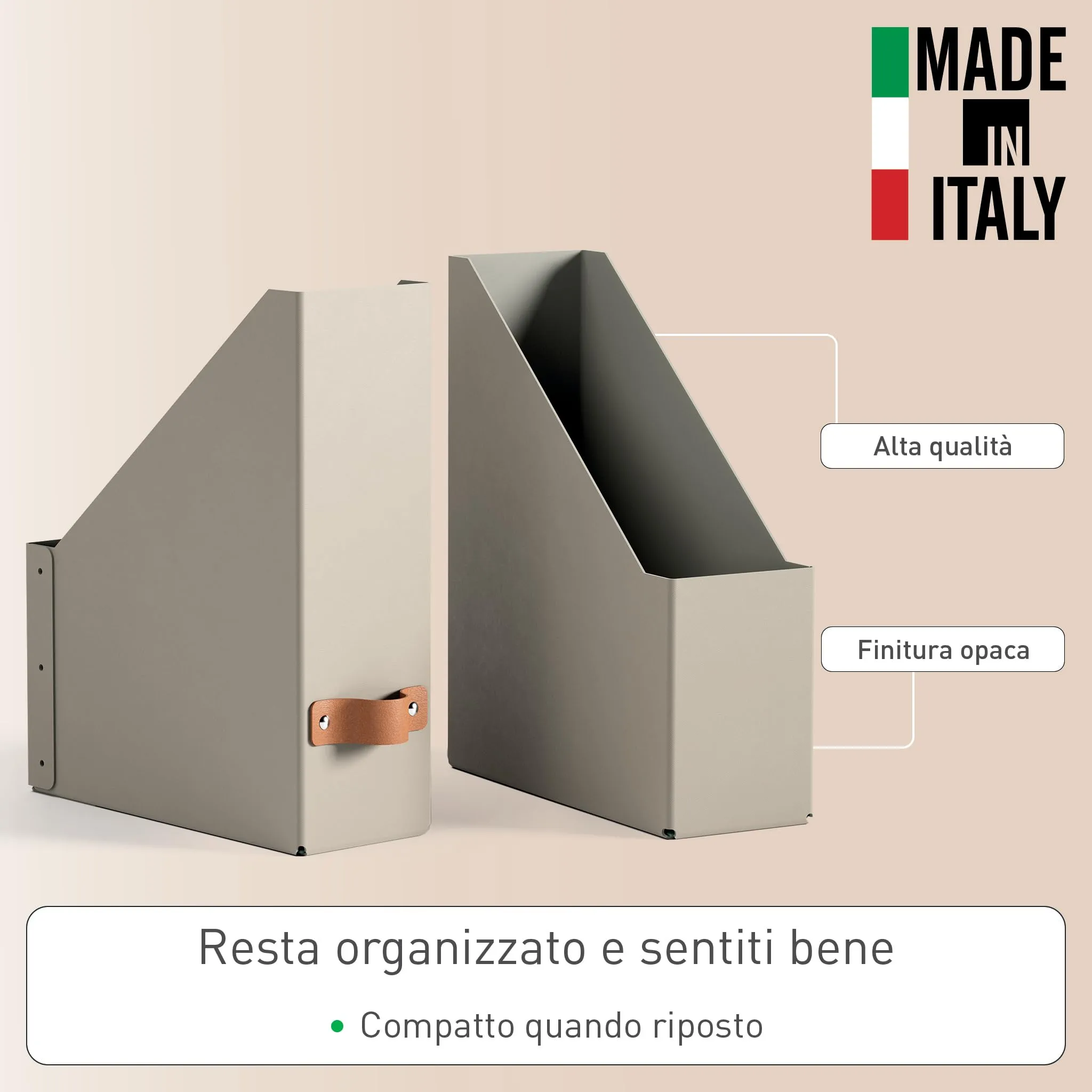 Leitz Puro Portariviste A4, Set di 2, Tortora, 10 x 26 x 31 cm - immagine 3