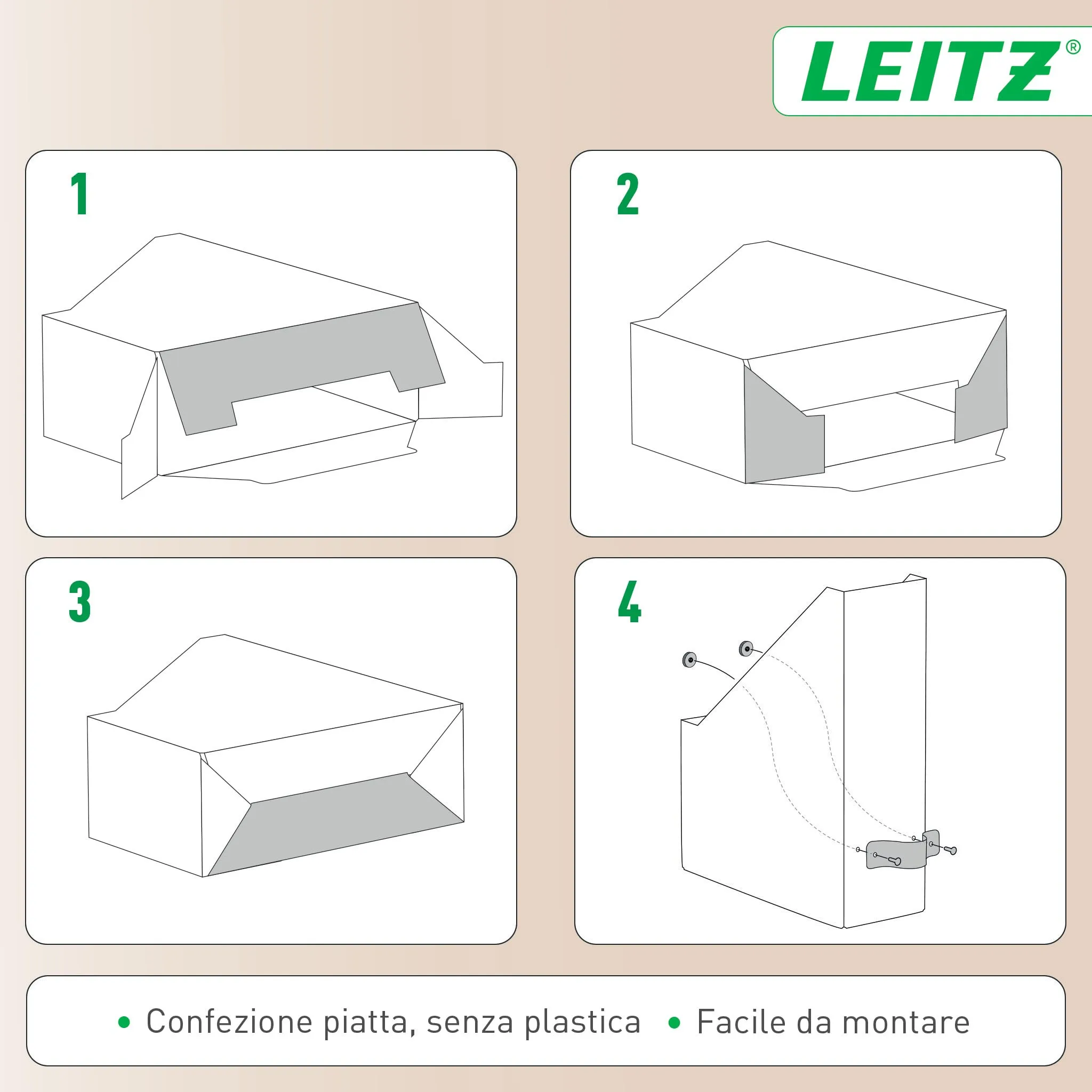 Leitz Puro Portariviste A4, Set di 2, Tortora, 10 x 26 x 31 cm - immagine 7