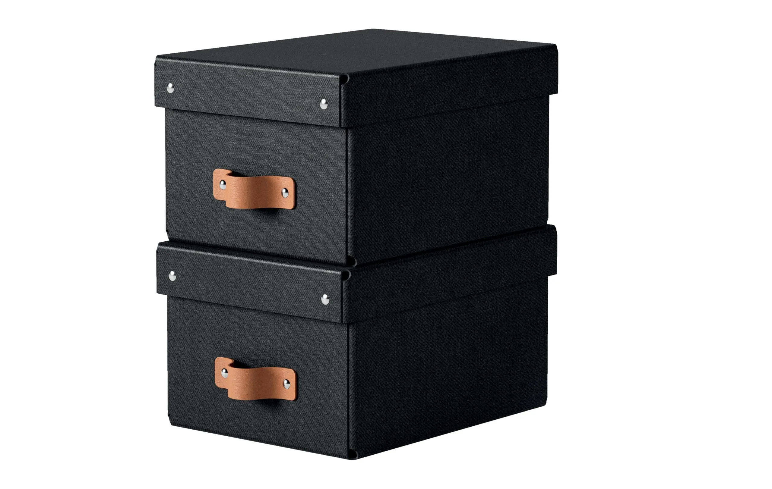 Leitz Puro Set di 2 Scatole Portaoggetti con Coperchio, 7 litri, 20 x 28 x 15 cm, Antracite, 61470095 - immagine 1