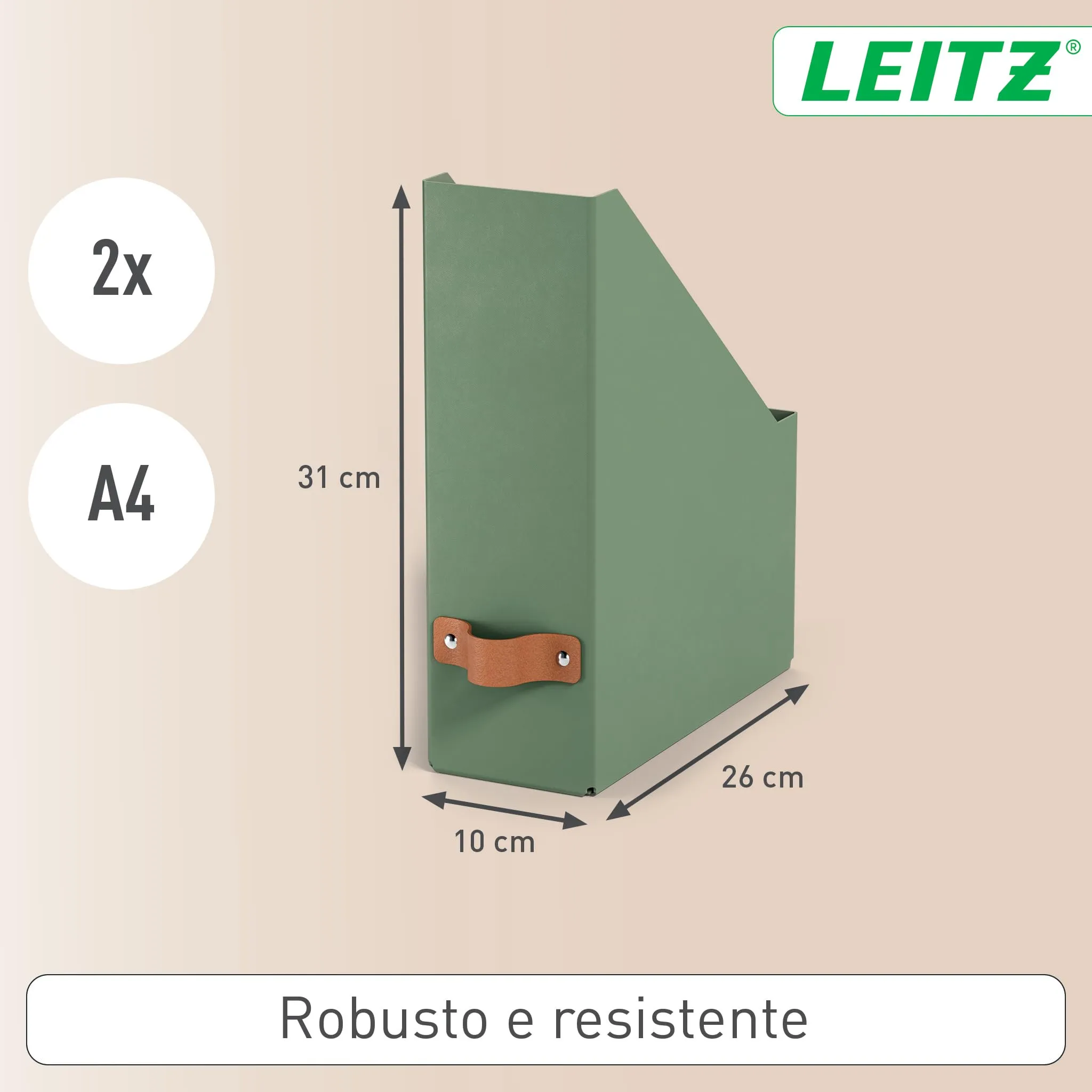 Leitz Puro Set di 2 Portariviste A4, 10 x 26 x 31 cm, Verde Malva - immagine 4