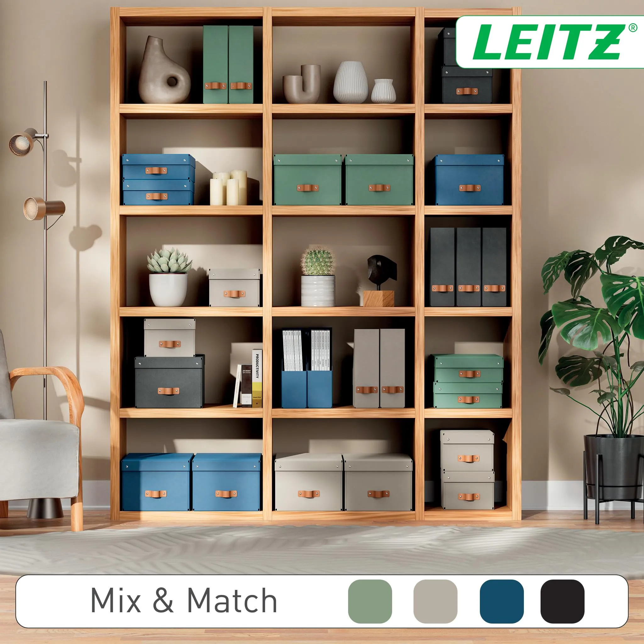 Leitz Puro Set di 2 Portariviste A4, 10 x 26 x 31 cm, Verde Malva - immagine 6
