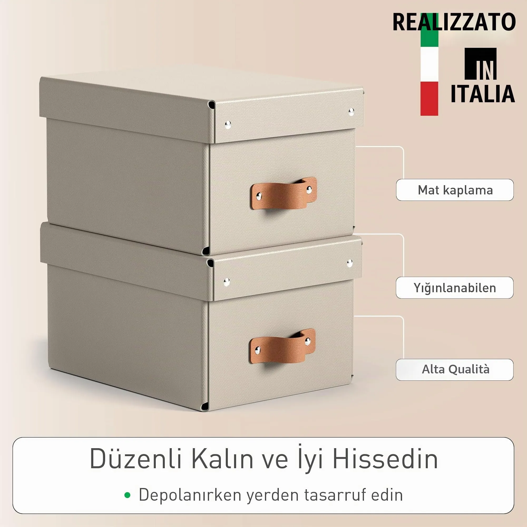 Leitz Puro Set di 2 Scatole Portaoggetti con Coperchio, 7 Litri, 20 x 28 x 15 cm, Tortora, 61470012 - immagine 5