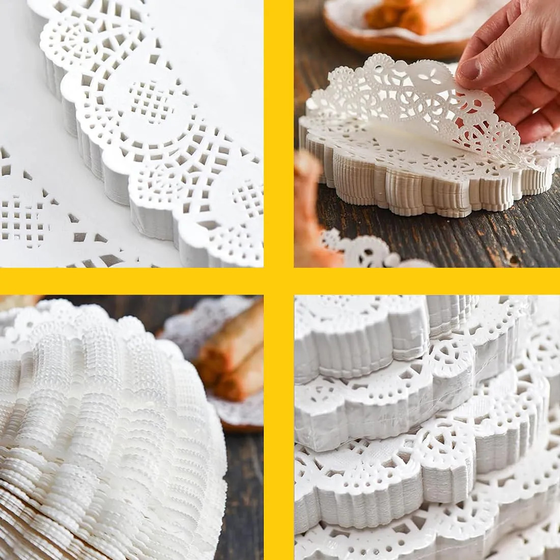 WOXJENA Tovagliette per Torte in Carta, Rotonde, Assorbenti l'olio, 10.5", Bianco, 50 Pezzi - immagine 3