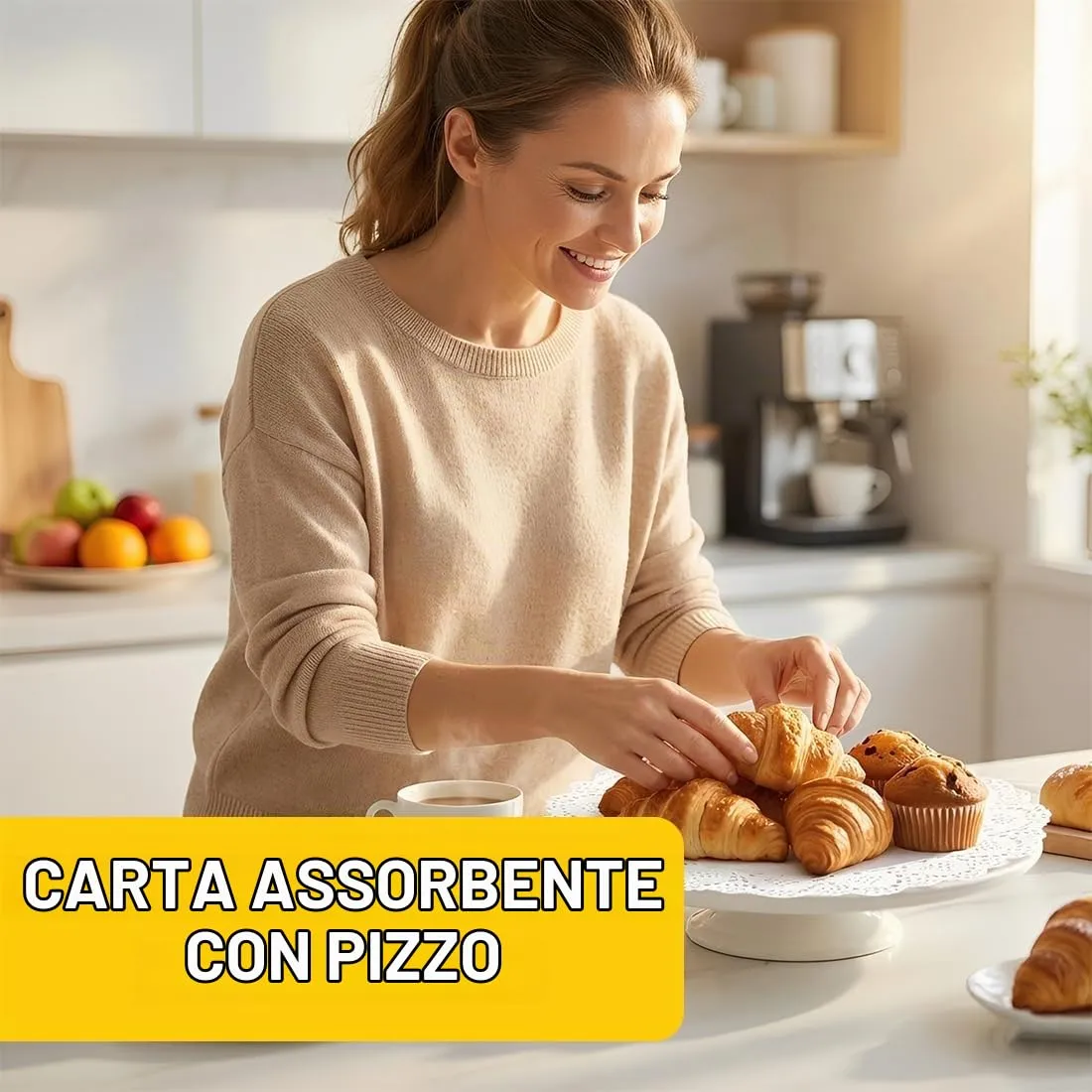 WOXJENA Tovagliette per Torte in Carta, Rotonde, Assorbenti l'olio, 10.5", Bianco, 50 Pezzi - immagine 5