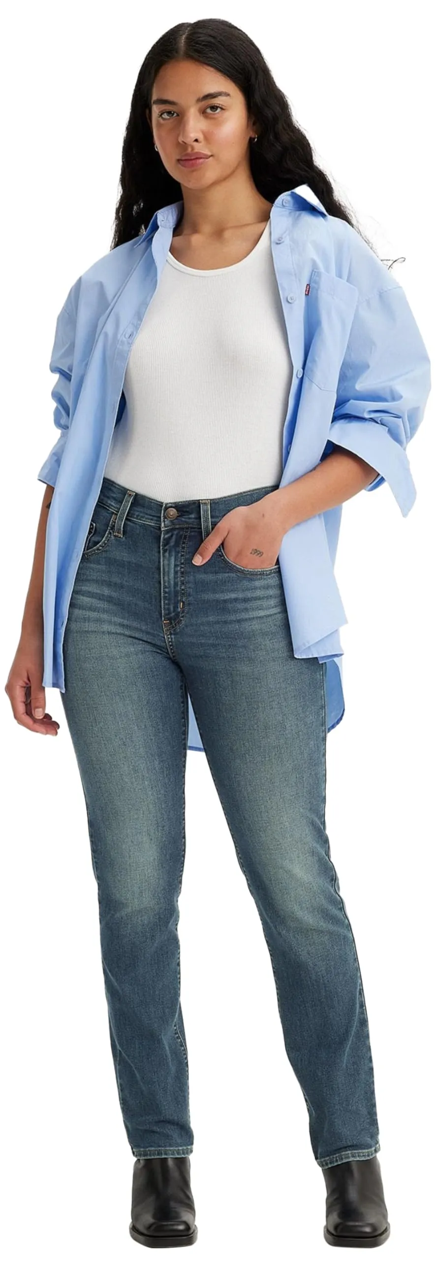Levi's 724 High Rise Straight Jeans Donna, Tore It Up No DX T2, 28W / 34L - immagine 2
