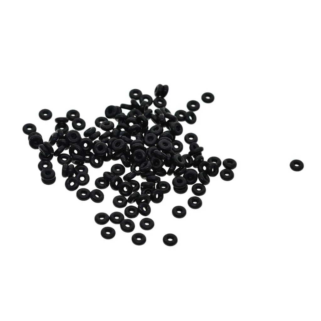 Hellery Silicon Rubber Stopper Rings Perline Spacer for European Charm Bracelets - Black, 100 pieces - immagine 5