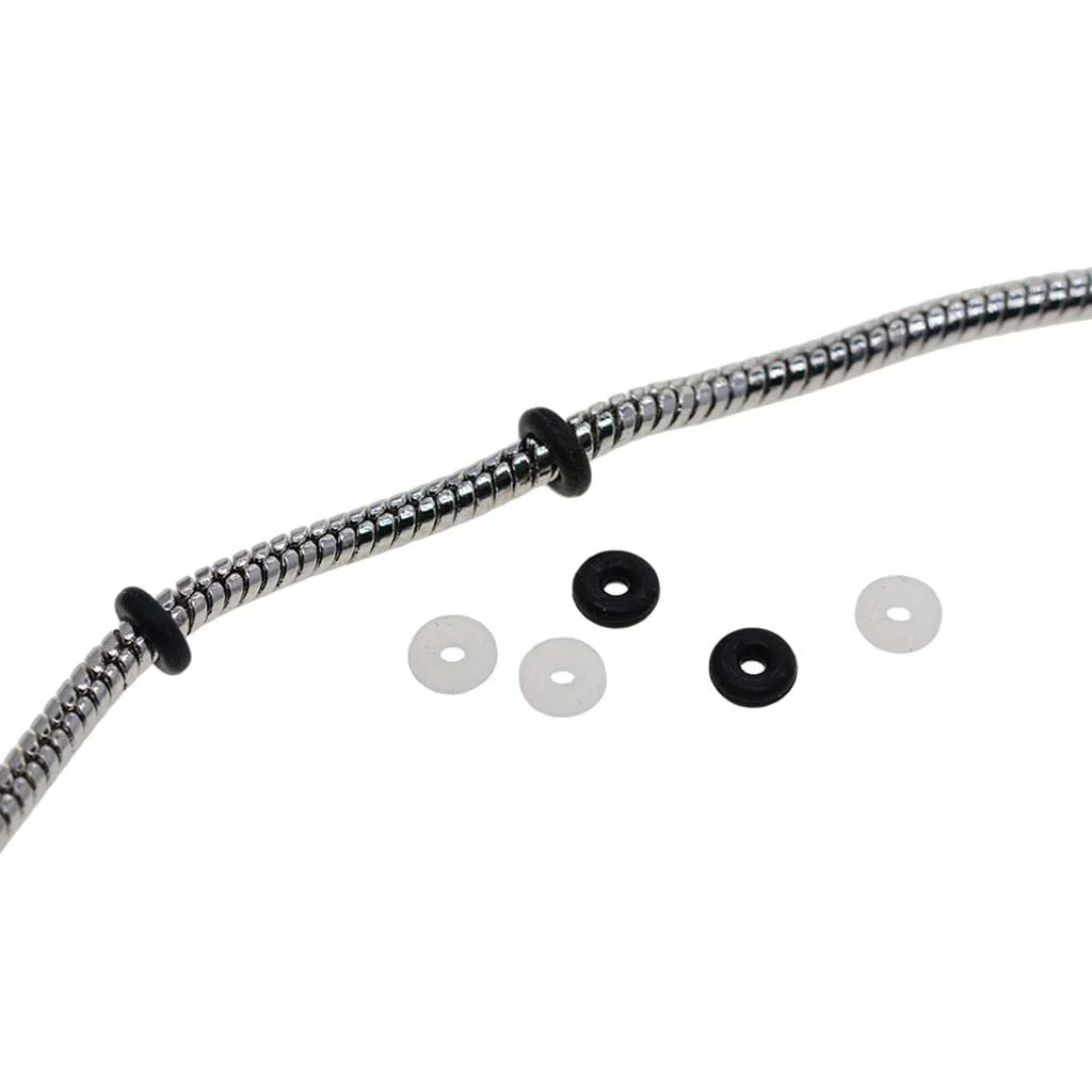 Hellery Silicon Rubber Stopper Rings Perline Spacer for European Charm Bracelets - Black, 100 pieces - immagine 6