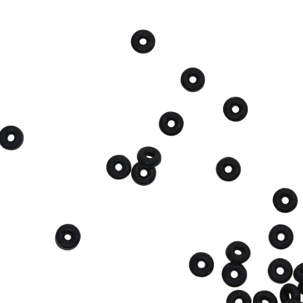 Hellery Silicon Rubber Stopper Rings Perline Spacer for European Charm Bracelets - Black, 100 pieces - immagine 7