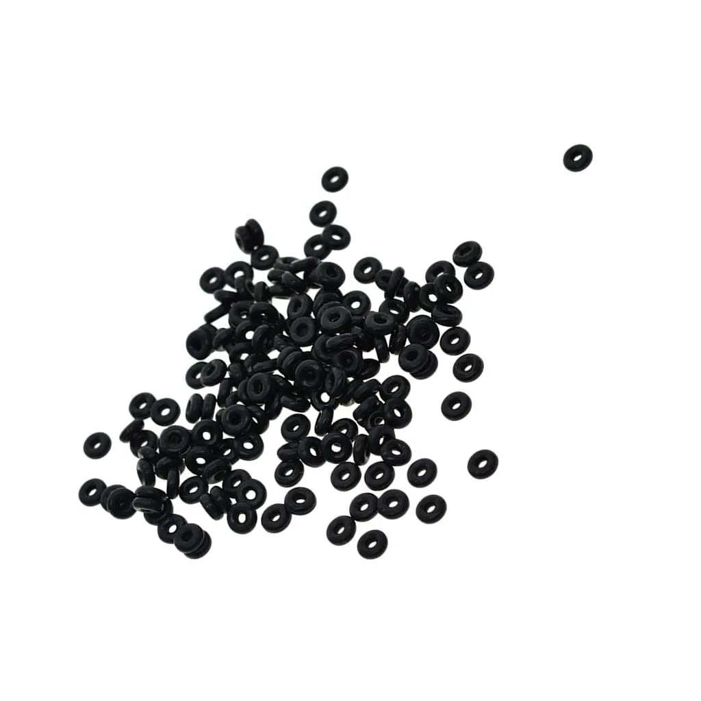 Hellery Silicon Rubber Stopper Rings Perline Spacer for European Charm Bracelets - Black, 100 pieces - immagine 9