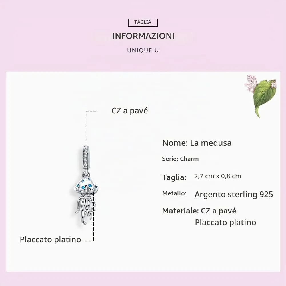 NewL Ciondolo a forma di medusa in argento Sterling 925 - immagine 4