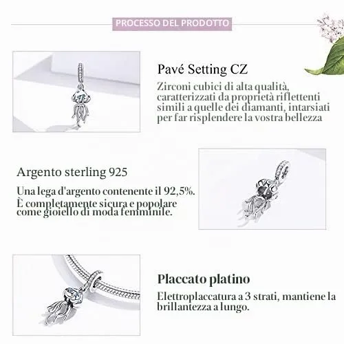 NewL Ciondolo a forma di medusa in argento Sterling 925 - immagine 5