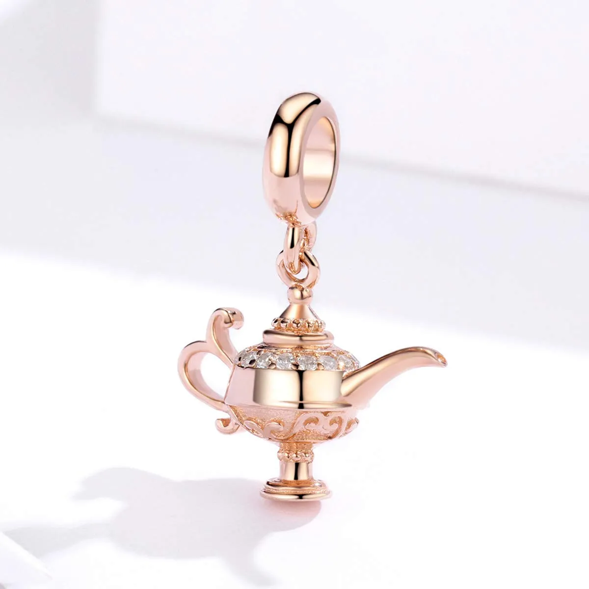 NewL Ciondolo Lampada di Aladdin in Argento 925, Rosa - immagine 2