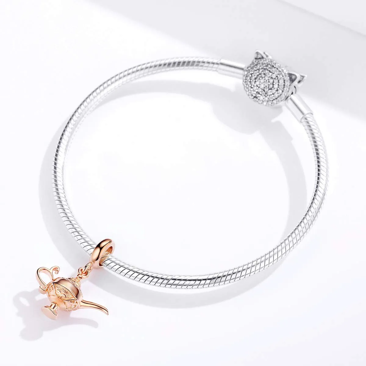 NewL Ciondolo Lampada di Aladdin in Argento 925, Rosa - immagine 6