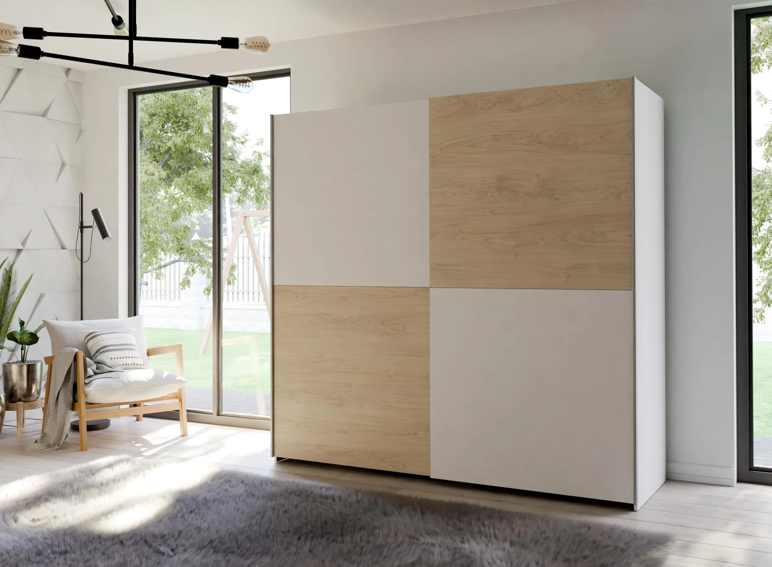AVANTI TRENDSTORE Freddy Armadio con ante scorrevoli in legno truciolare 200x191x61 cm - immagine 5