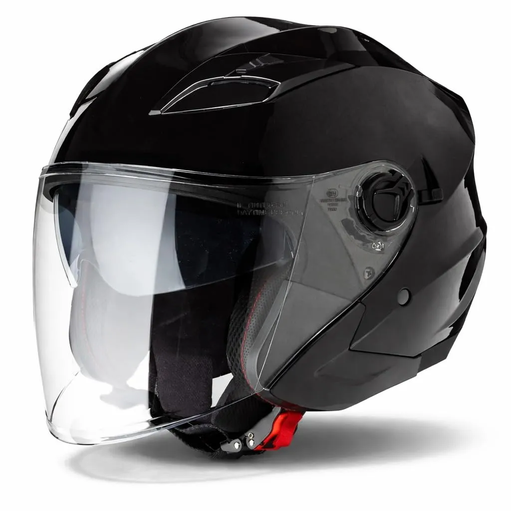 Vinz Calobra Casco Jet Doppia Visiera ECE 22.06 - Nero, Taglia L - immagine 1