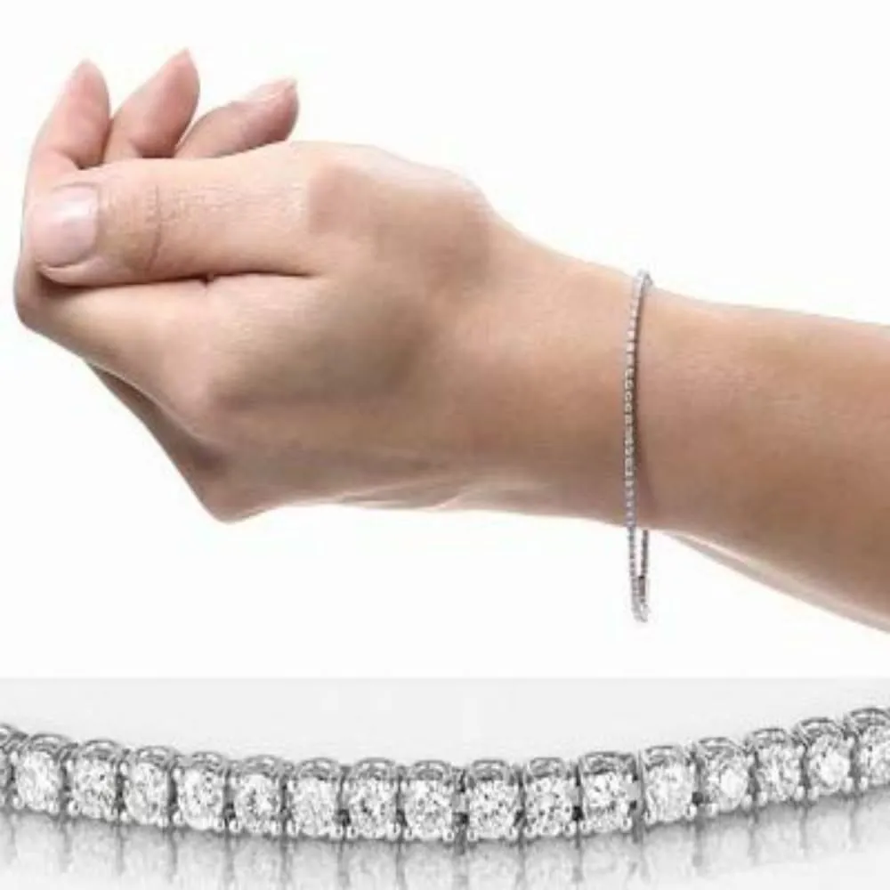 Light-Jewelry Bracciale Tennis Uomo Donna con Zirconi, Placcato Oro Bianco 18k - immagine 5