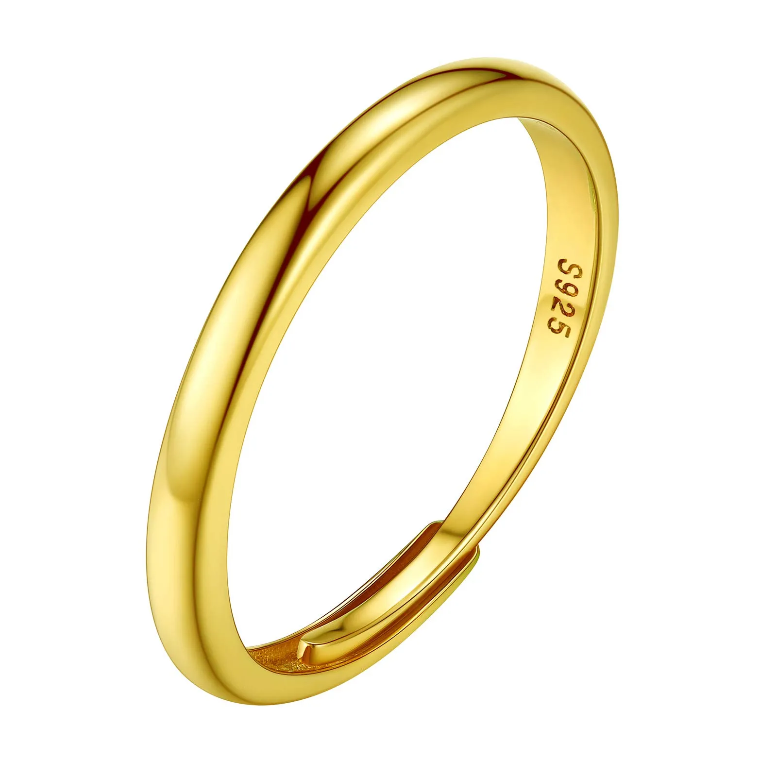 PROSILVER Anello Regolabile Donna Argento 925 Placcato Oro 2,5mm - immagine 1